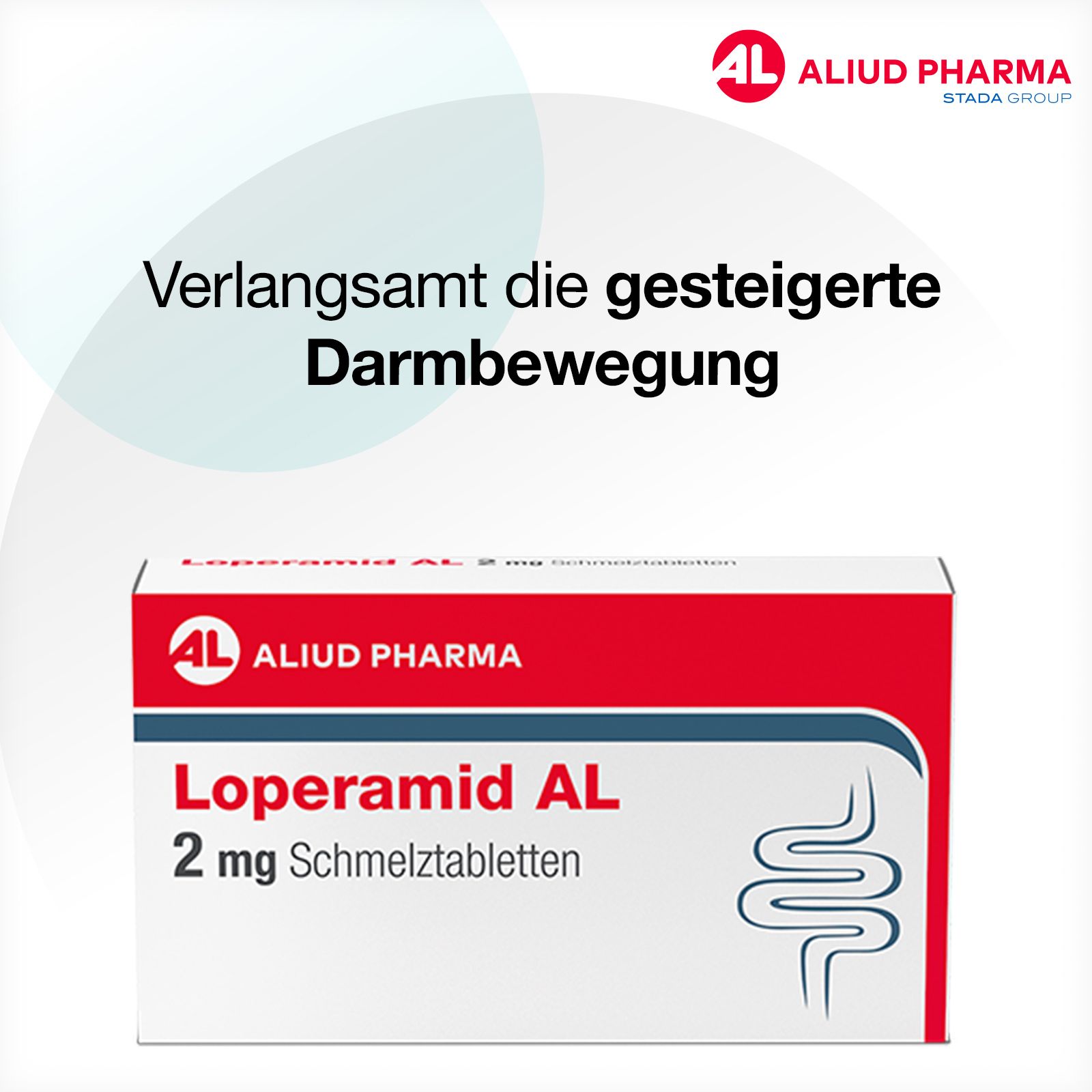 LOPERAMID AL 2 mg Schmelztabletten verlangsamen die gesteigerte Darmbewegung.