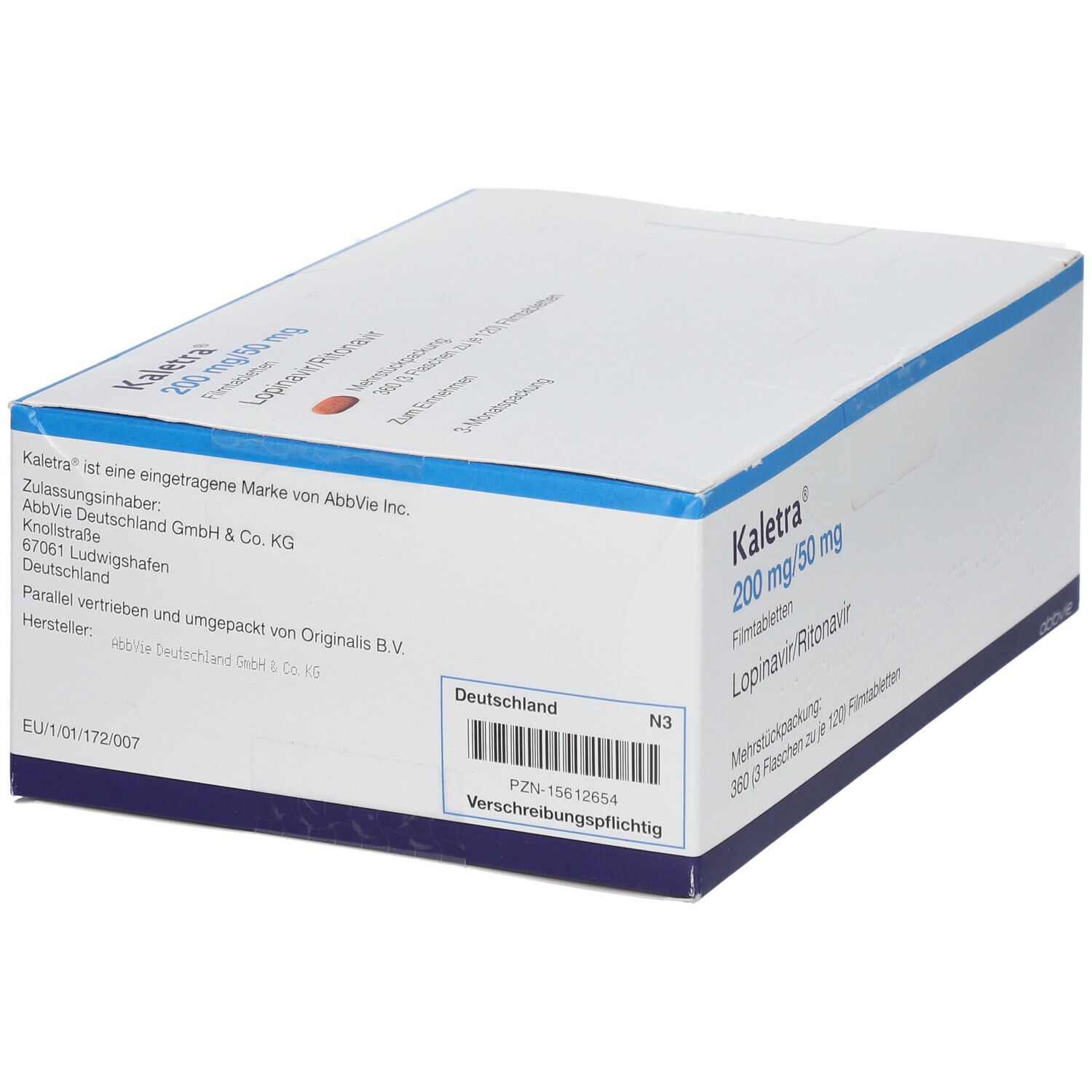 Kaletra 200 mg/50 mg Filmtabletten 3 Mon.Pckg. 360 St