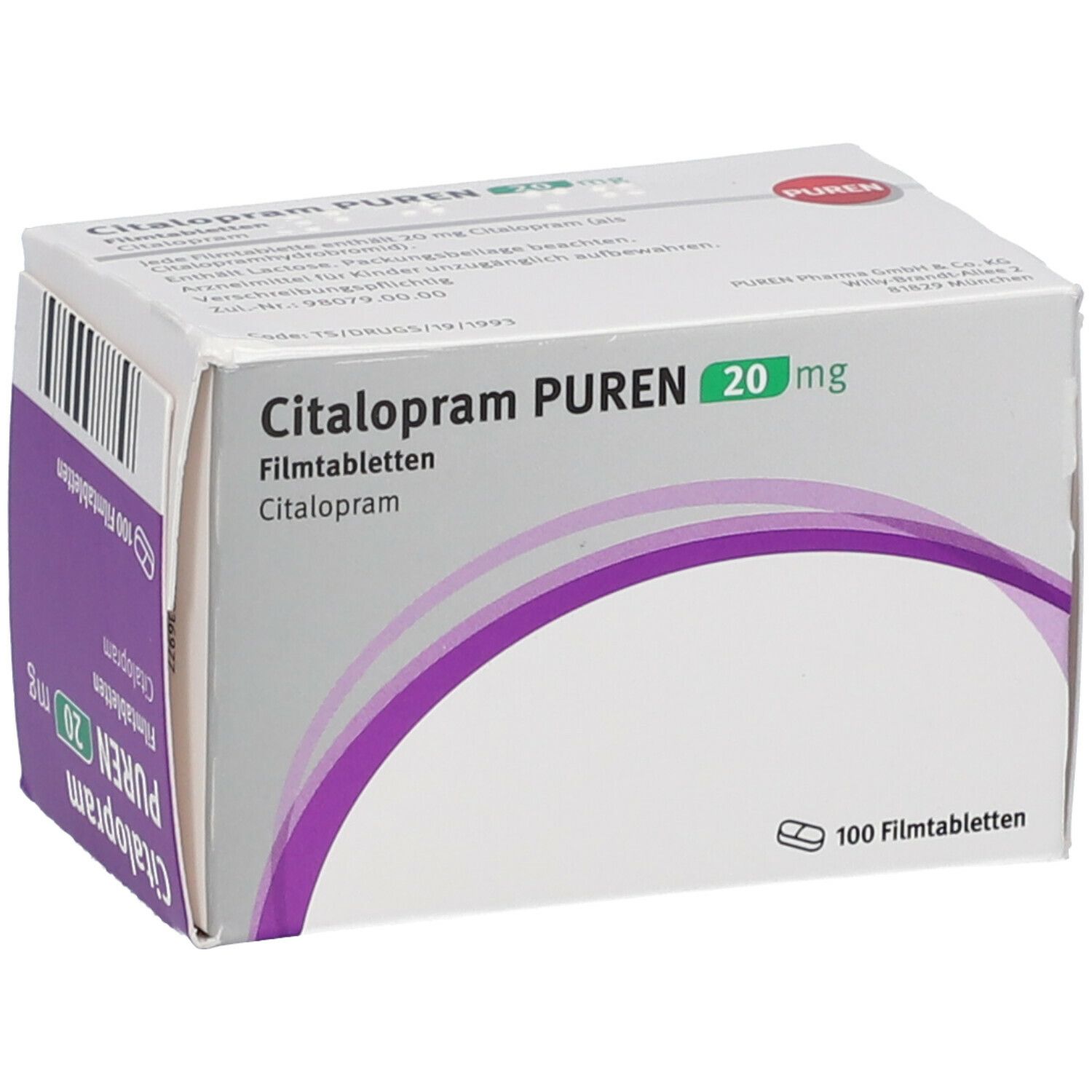 Citalopram PUREN 20 Mg 100 St Mit Dem E-Rezept Kaufen - Shop Apotheke