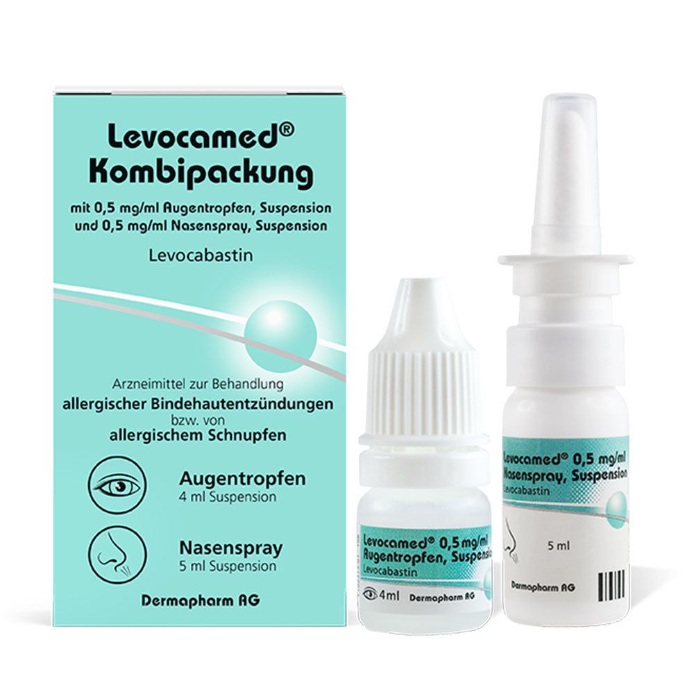 Levocamed Kombi 0,5 mg/ml AT + Nasenspr. 1 St Kombipackung