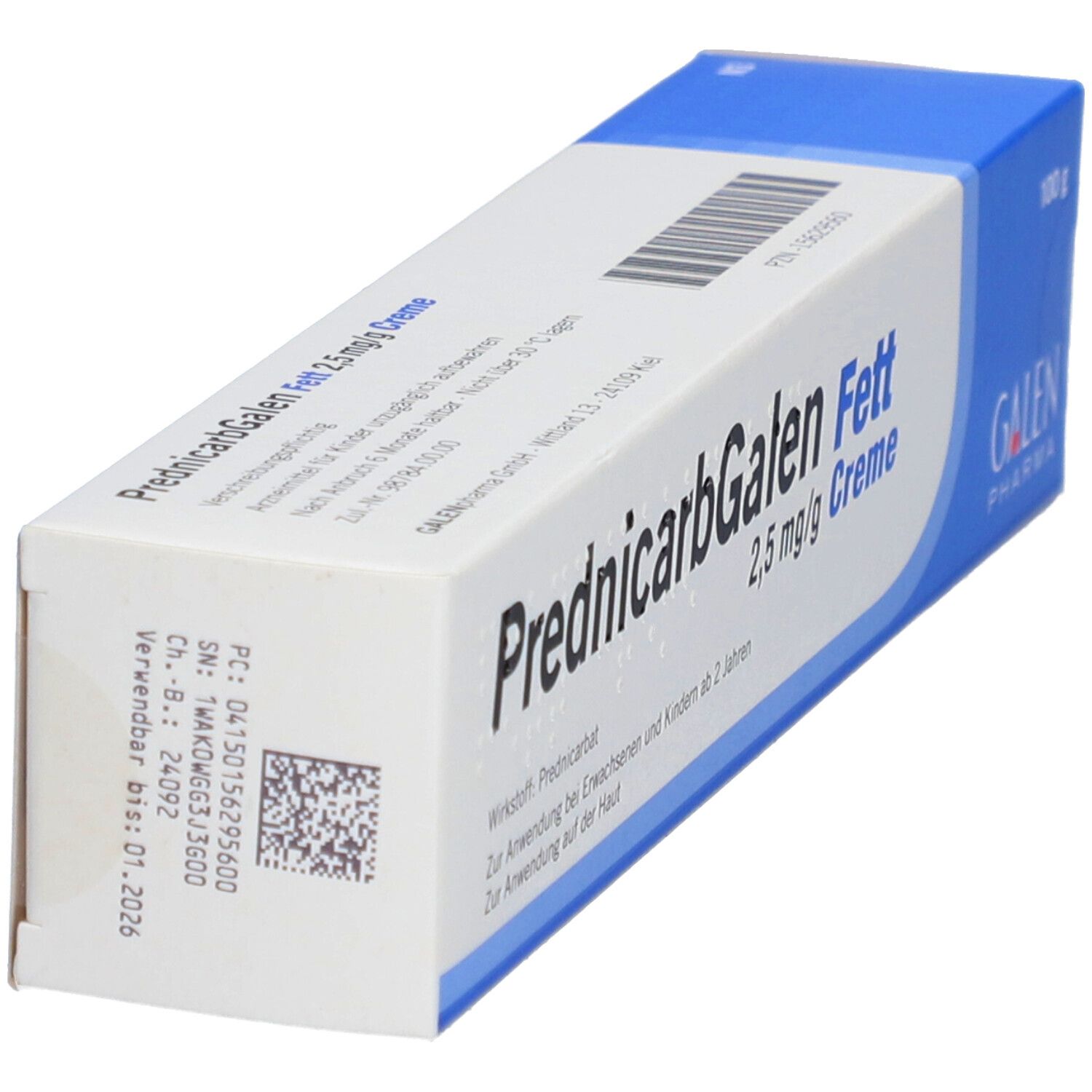 Prednicarbgalen Fett 2,5 mg/g Creme 100 g