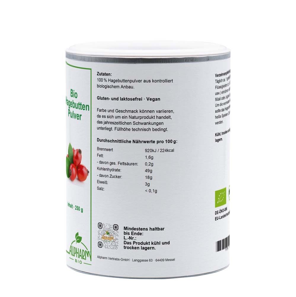 BIO Hagebutten Pulver Vorratsdose 250 g