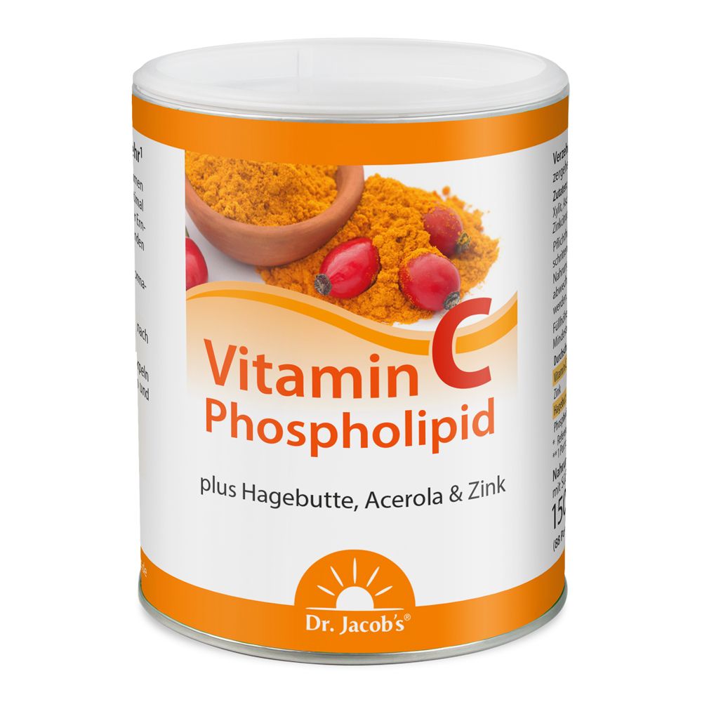 Dr. Jacob's Vitamin-C-Phospholipid Pulver mit Hagebutte, Acerola-Kirsche & Zink