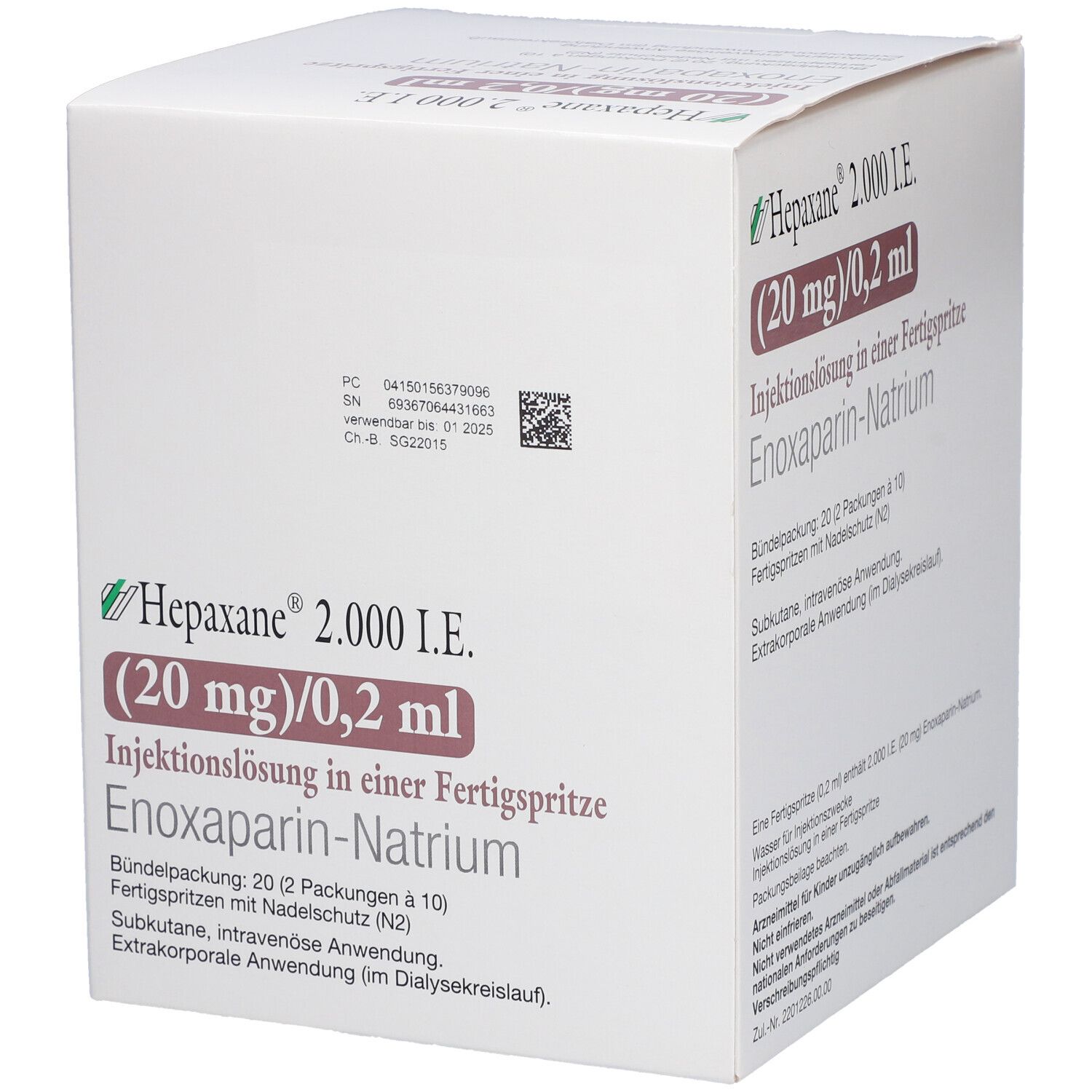 Hepaxane® 2.000 I.E. 20 mg/0,2 ml