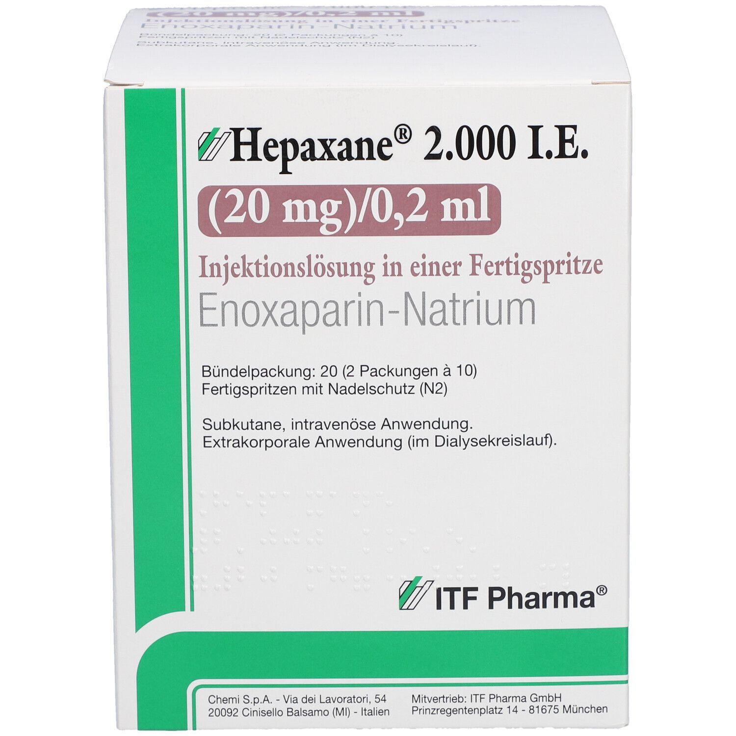 Hepaxane® 2.000 I.E. 20 mg/0,2 ml