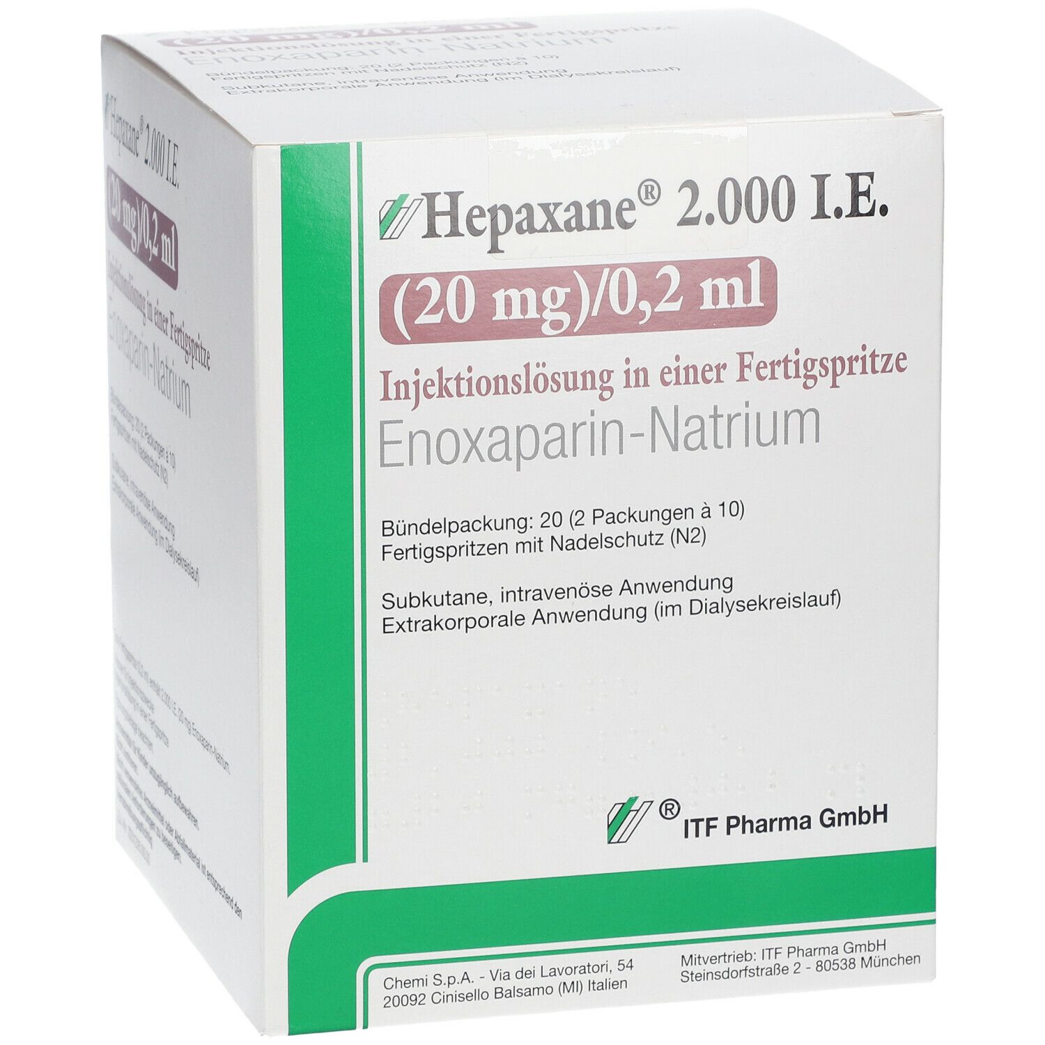 Hepaxane® 2.000 I.E. 20 mg/0,2 ml
