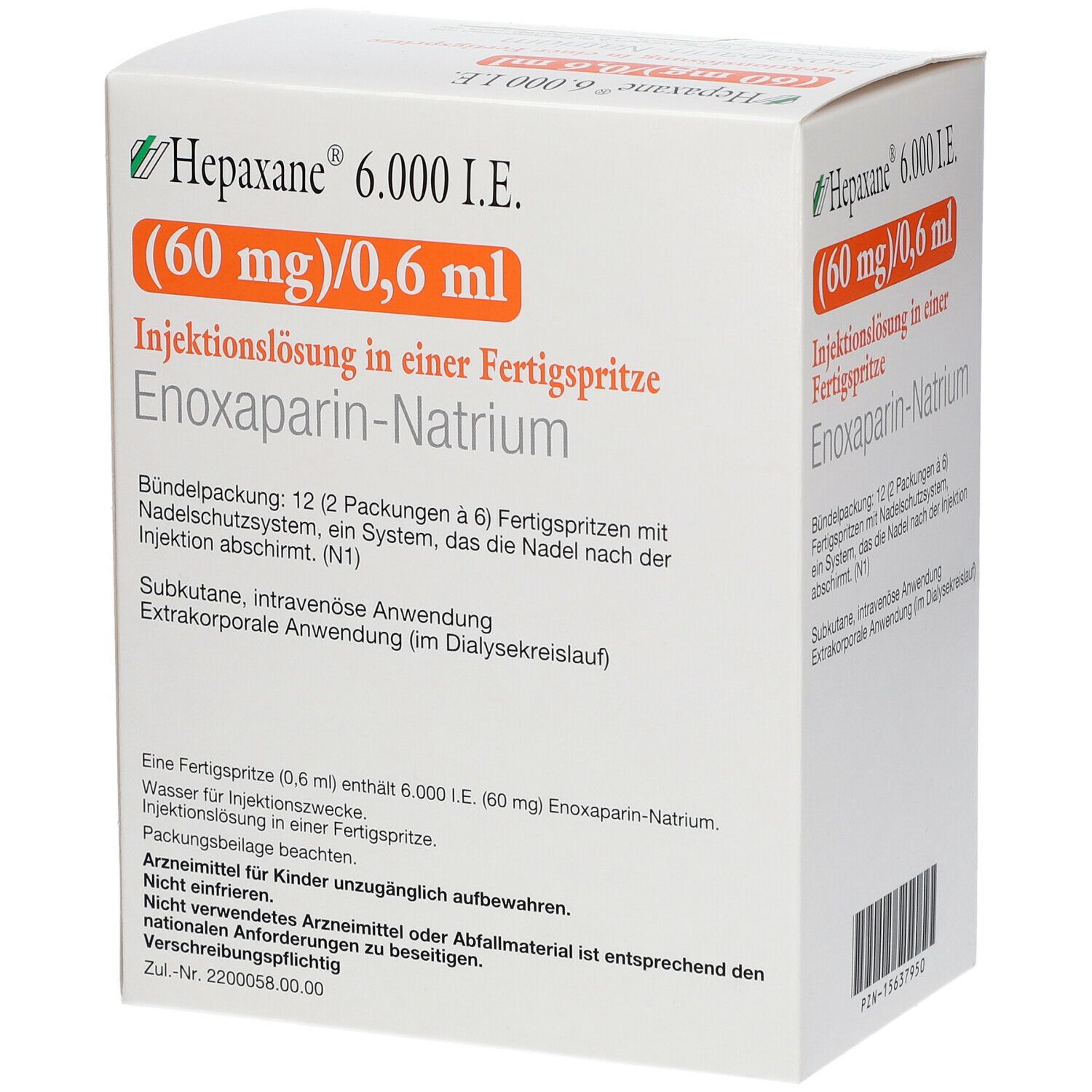 Hepaxane® 6.000 I.E. 60 mg/0,6 ml