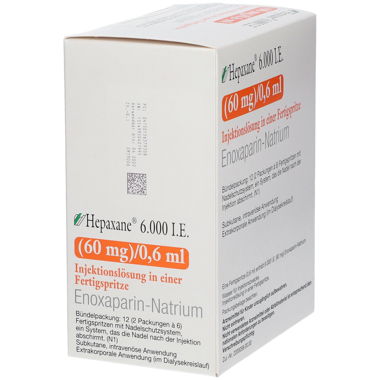 Hepaxane® 6.000 I.E. 60 mg/0,6 ml