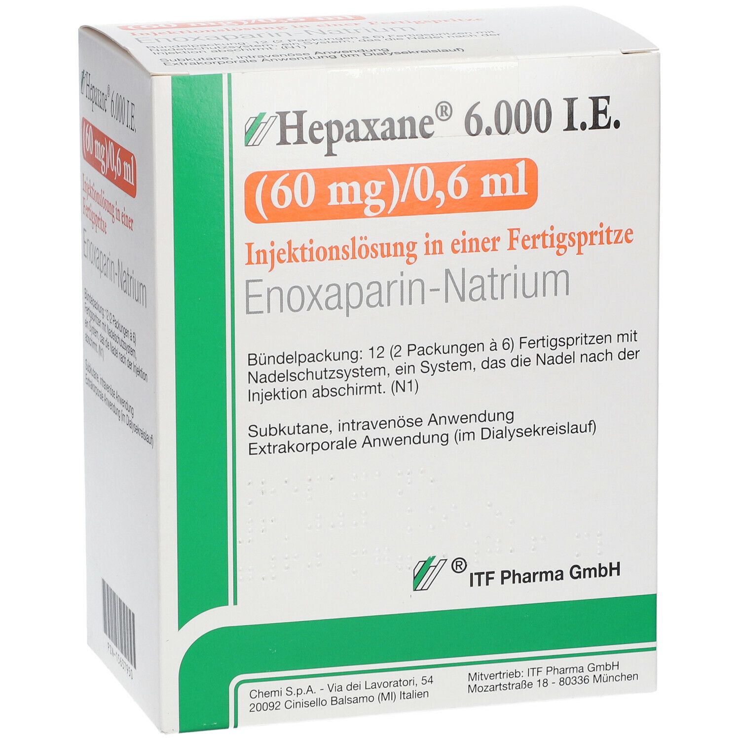 Hepaxane® 6.000 I.E. 60 mg/0,6 ml