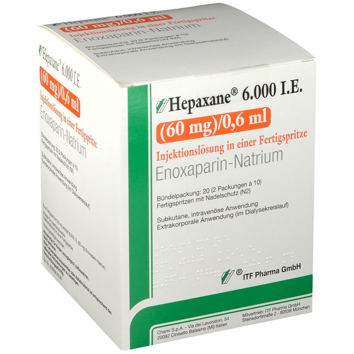 Hepaxane® 6.000 I.E. 60 mg/0,6 ml