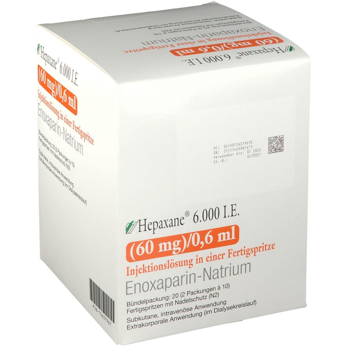 Hepaxane® 6.000 I.E. 60 mg/0,6 ml