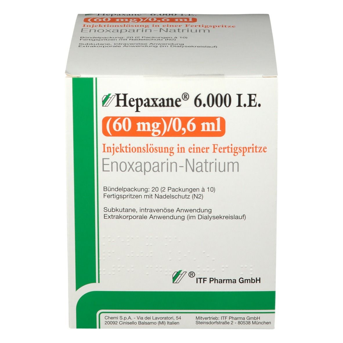 Hepaxane® 6.000 I.E. 60 mg/0,6 ml