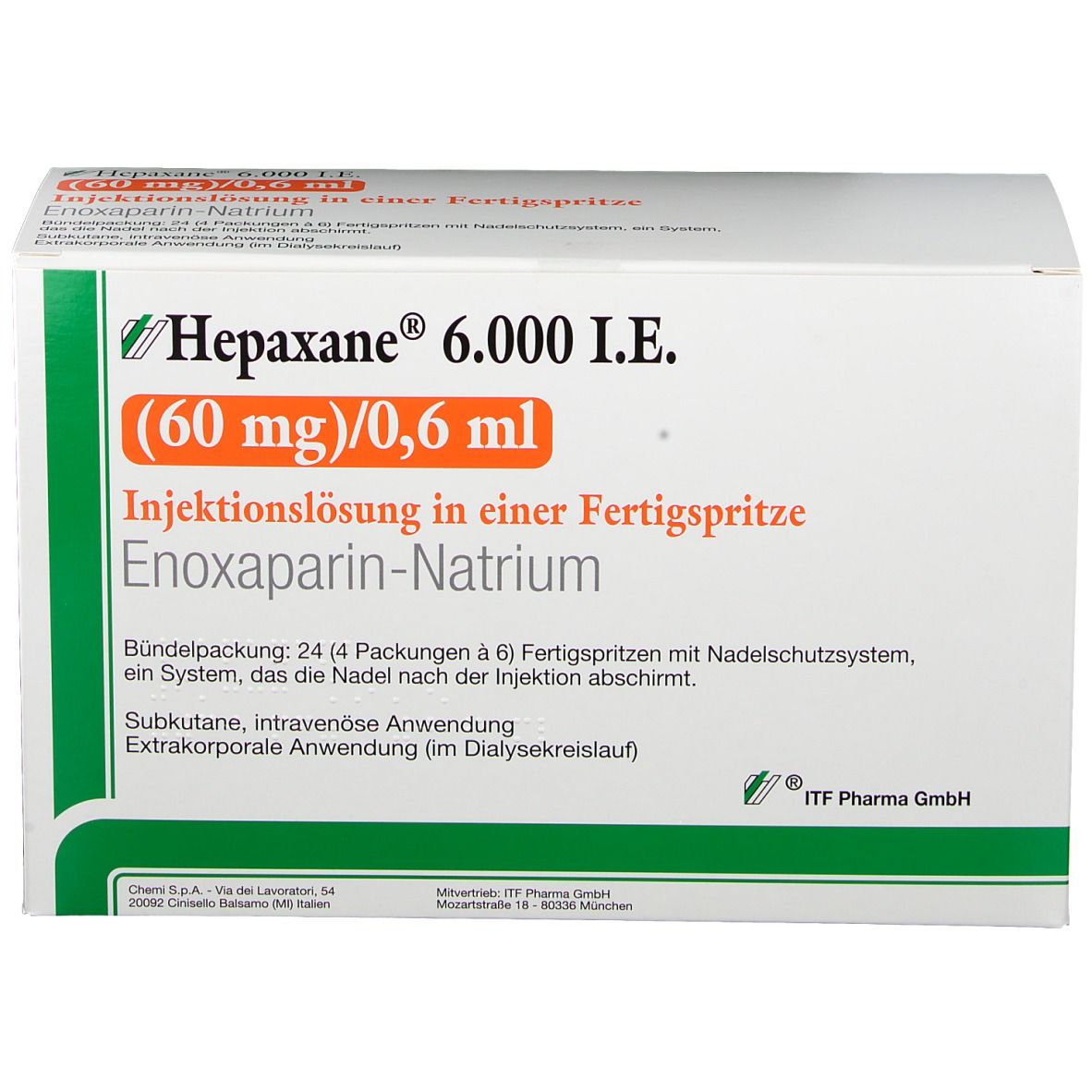 Hepaxane® 6.000 I.E. 60 mg/0,6 ml