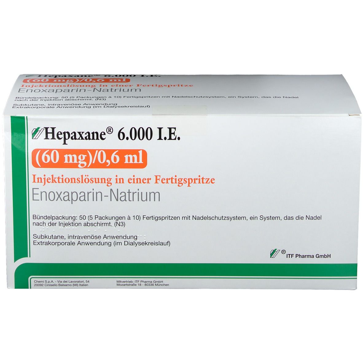 Hepaxane® 6.000 I.E. 60 mg/0,6 ml