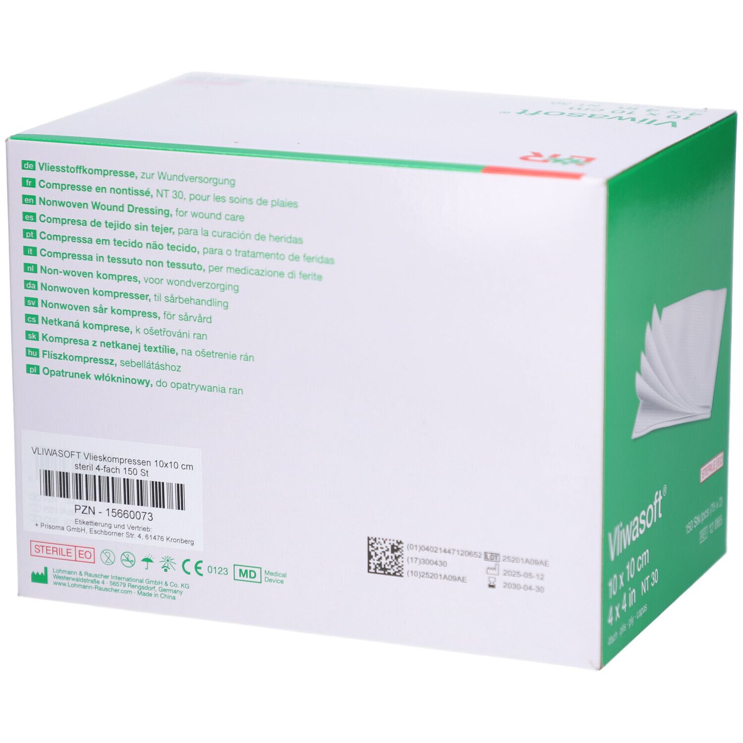 Lohmann & Rauscher Vliwasoft® 10 x 10 cm, steril, 4-lagig