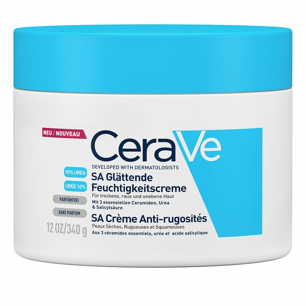 CeraVe SA Urea Glättende Feuchtigkeitscreme bei trockener, rauer und unebener Haut am Körper