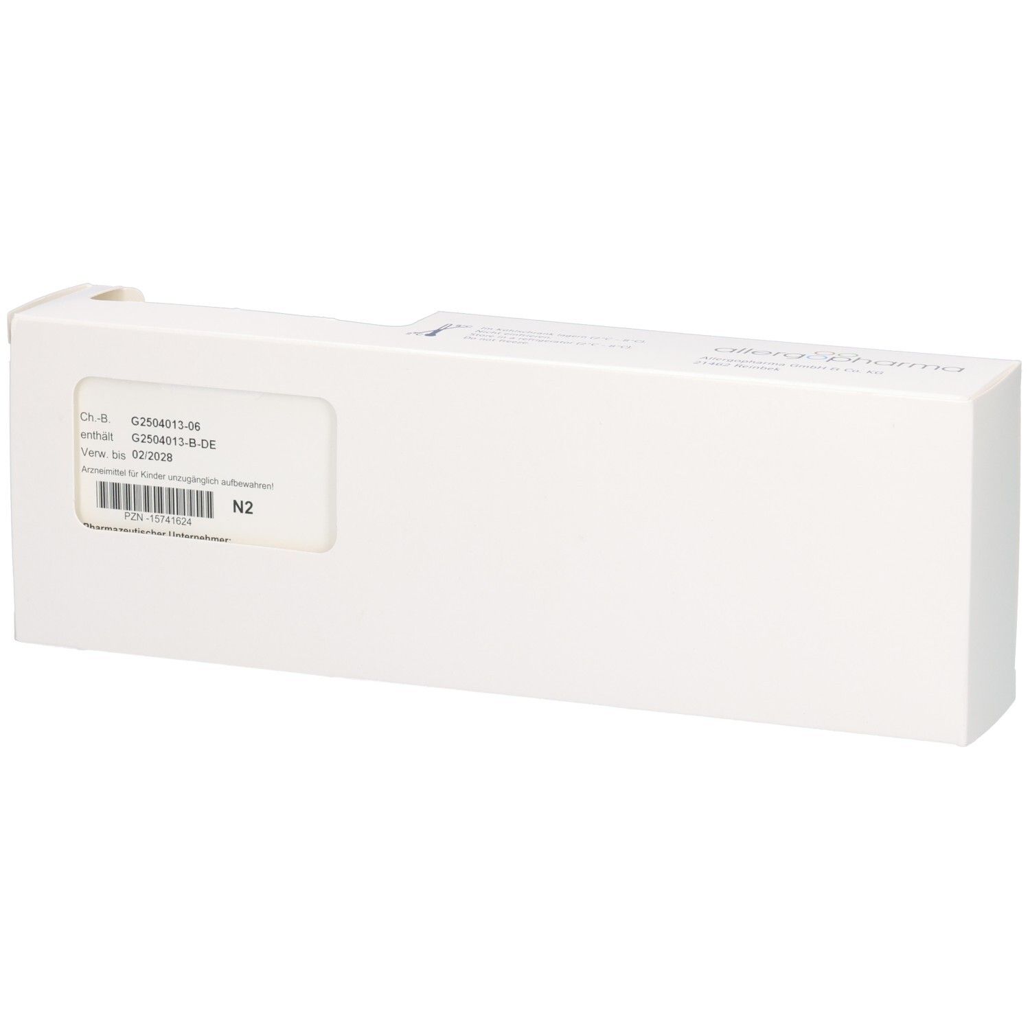 Verpackung mit Chargennummer und Verfallsdatum G2050913-06, Verfall 02/2026.