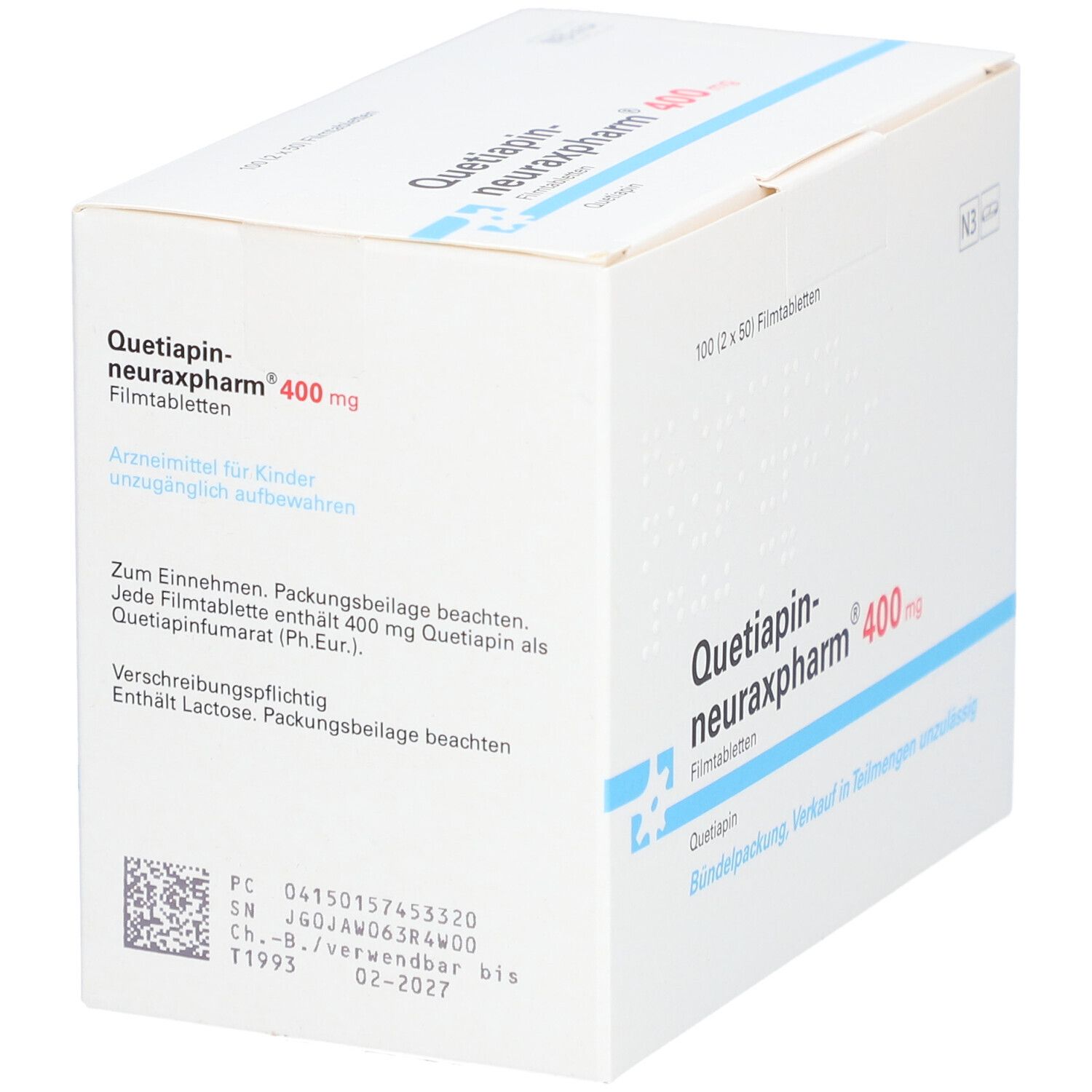 QUETIAPIN-neuraxpharm 400 mg Filmtabletten 50 St