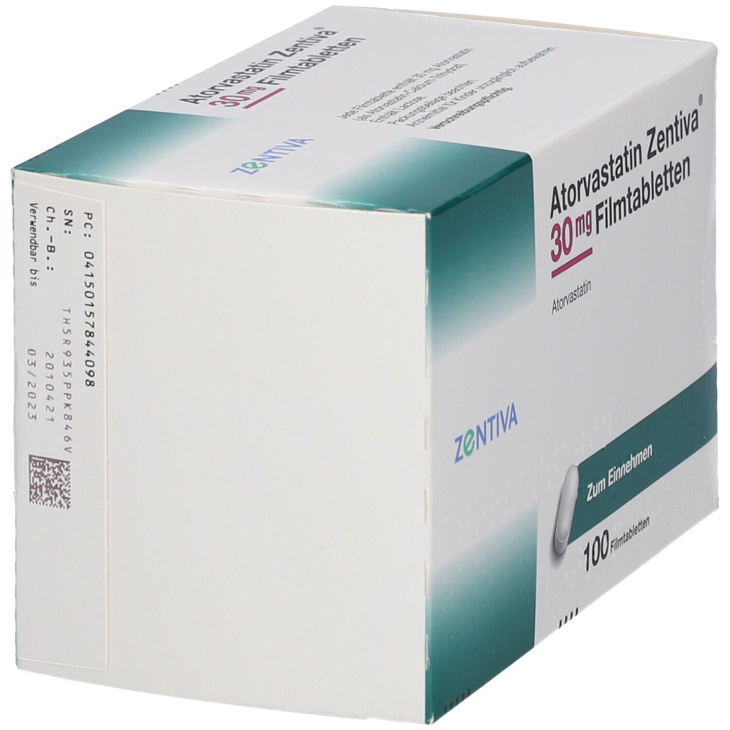 Atorvastatin Zentiva 30 mg Filmtabletten 100 St