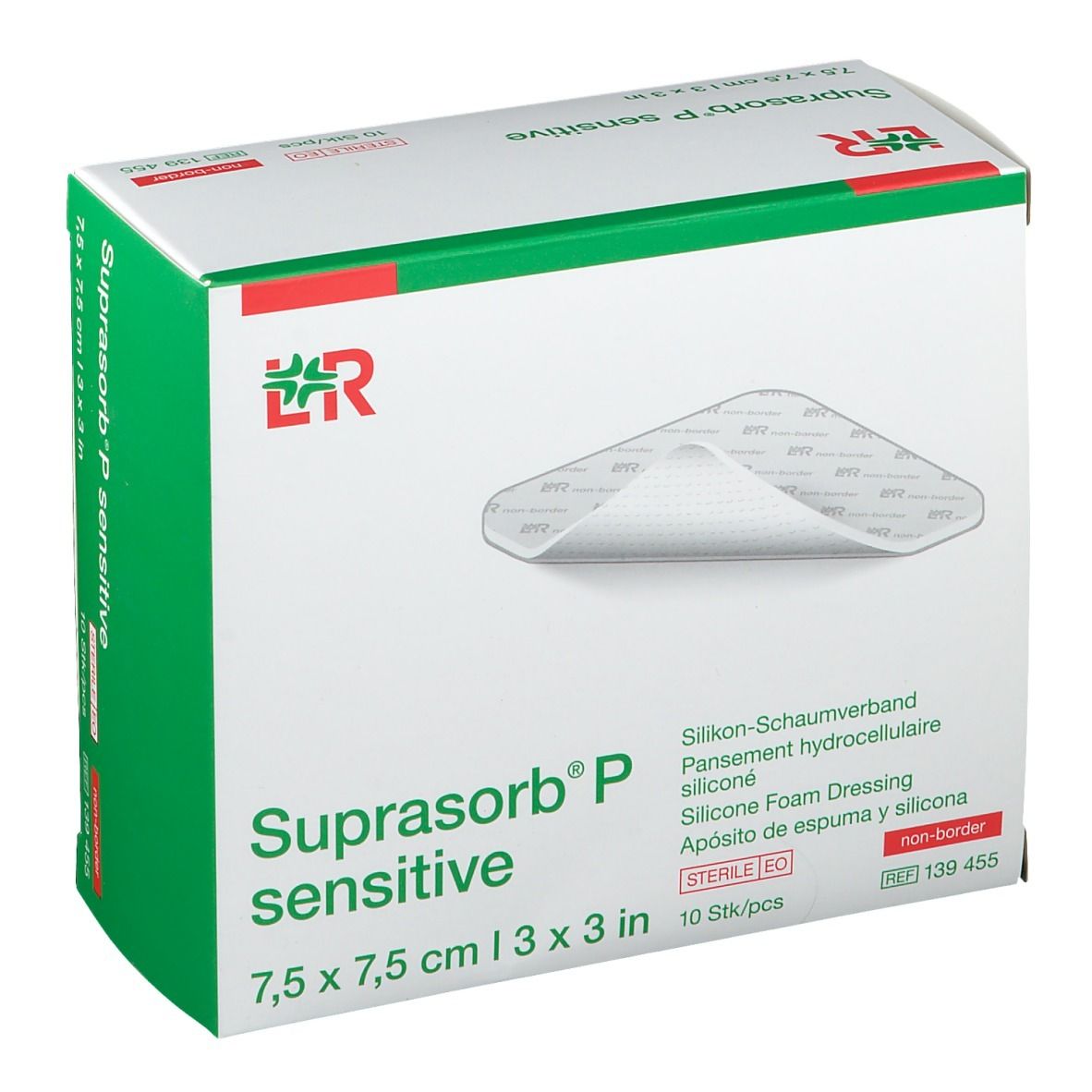Suprasorb P sensitive PU-Schaumv.non-bor.7,5x7,5 10 St Verband