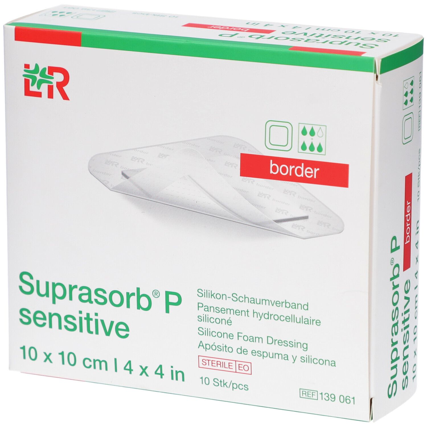 Suprasorb P sensitive PU-Schaumv.border 10x10cm 10 St Verband