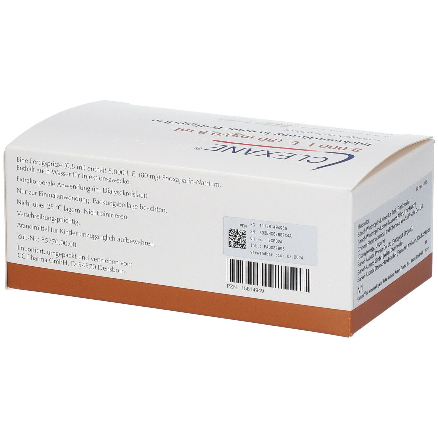 Clexane 8.000 I.E. 80 mg/0,8 ml