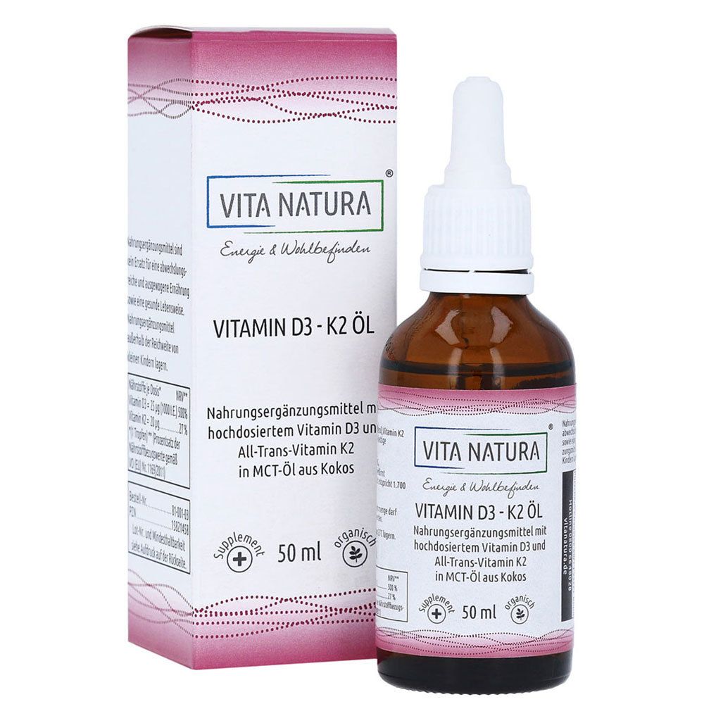Vita Natura® Vitamine D3 1000 I.E + K2 20 µg Gouttes