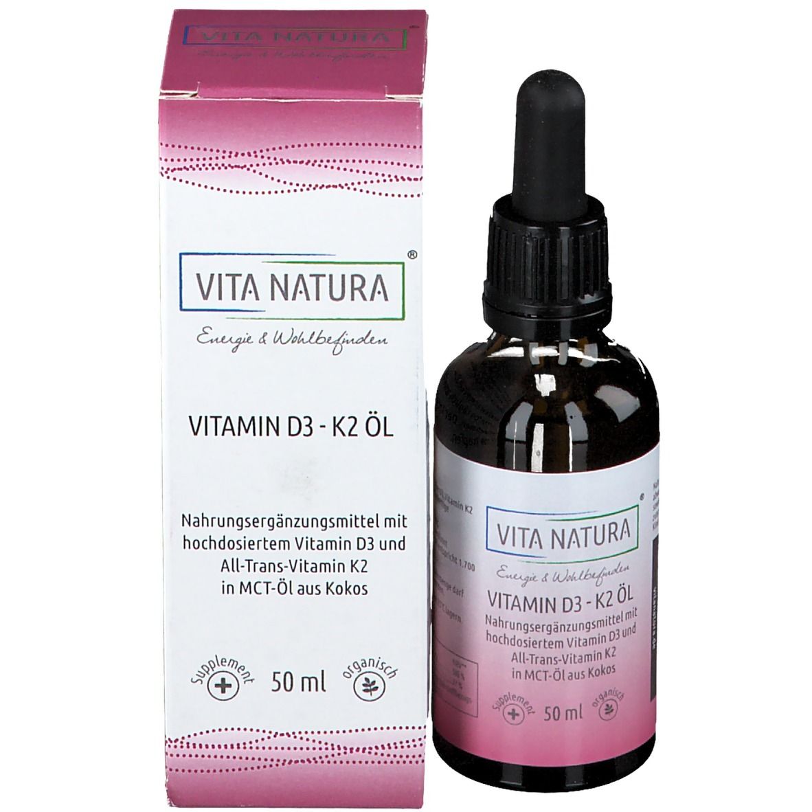 Vita Natura® Vitamine D3 1000 I.E + K2 20 µg Gouttes
