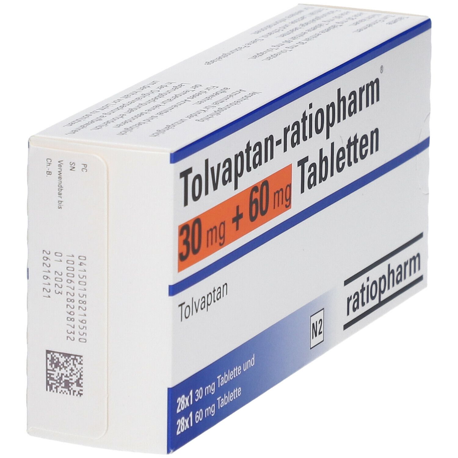 TOLVAPTAN-ratiopharm 30 mg + 60 Tabletten 56 St