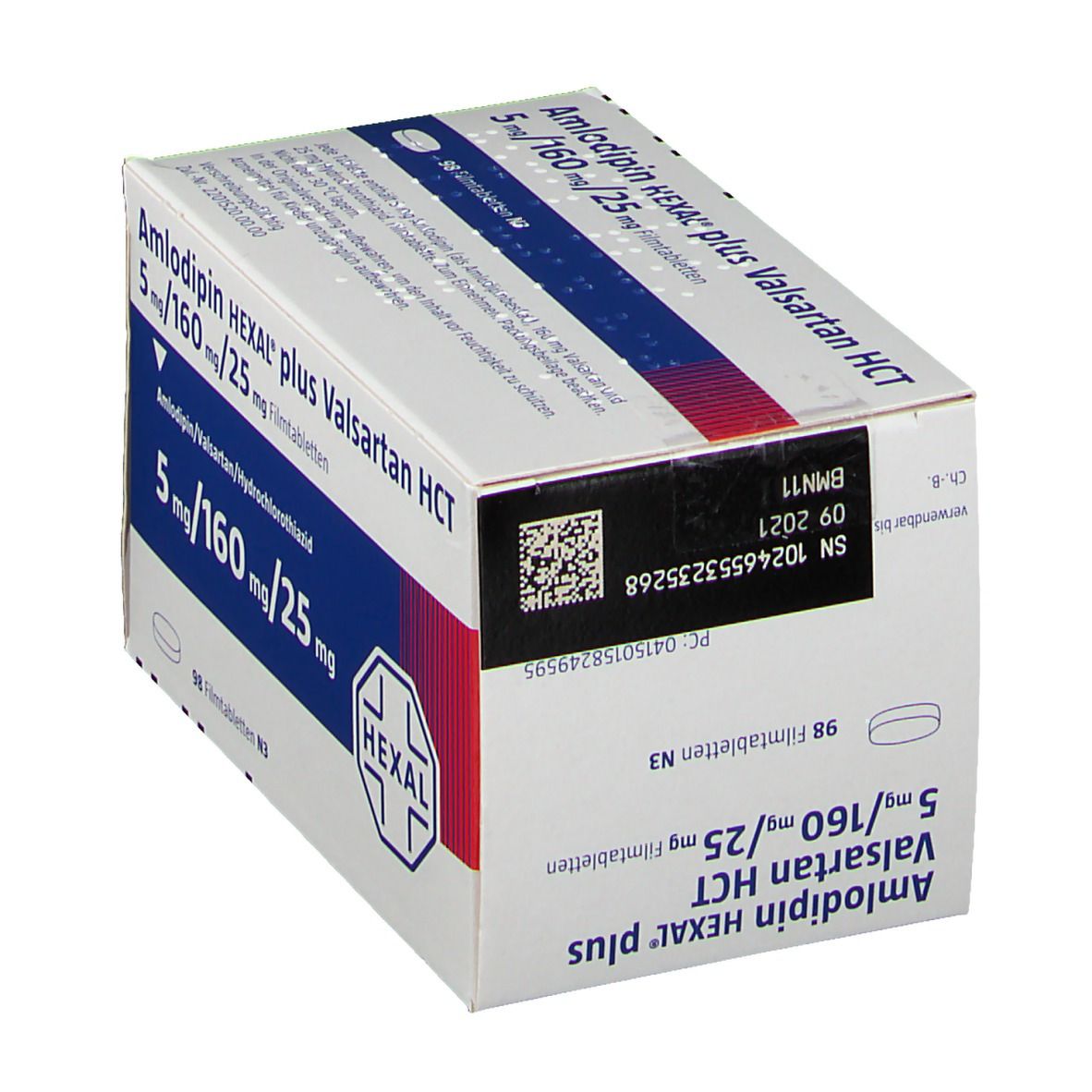 Amlodipin Hexal plus Valsartan HCT 5mg/160mg/25mg 98 St Filmtabletten