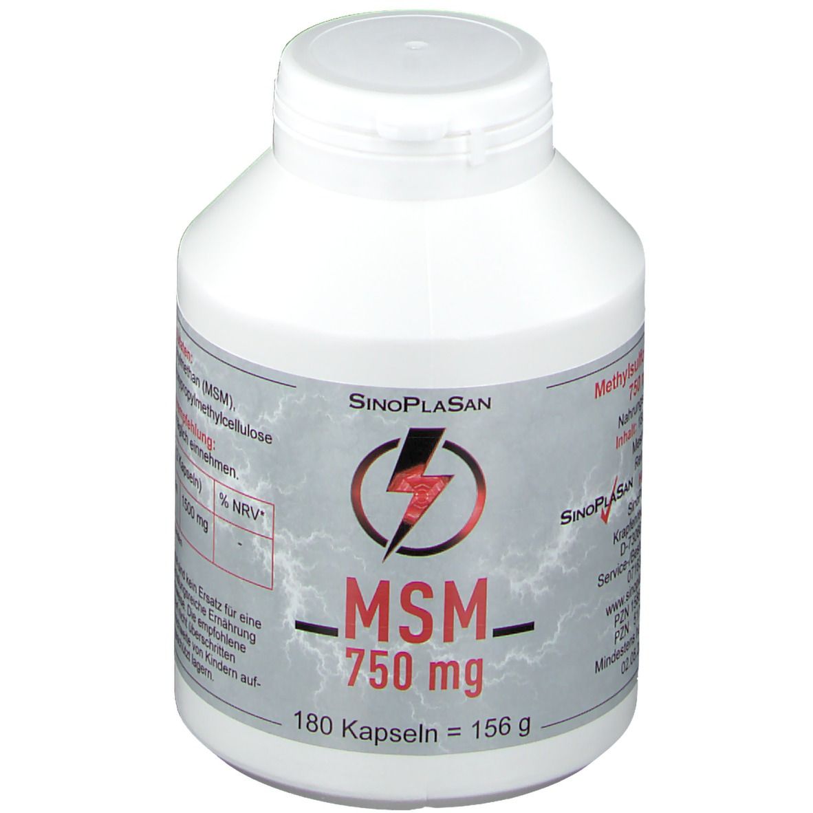 MSM 750 mg Mono 99,9% Kapseln 180 St