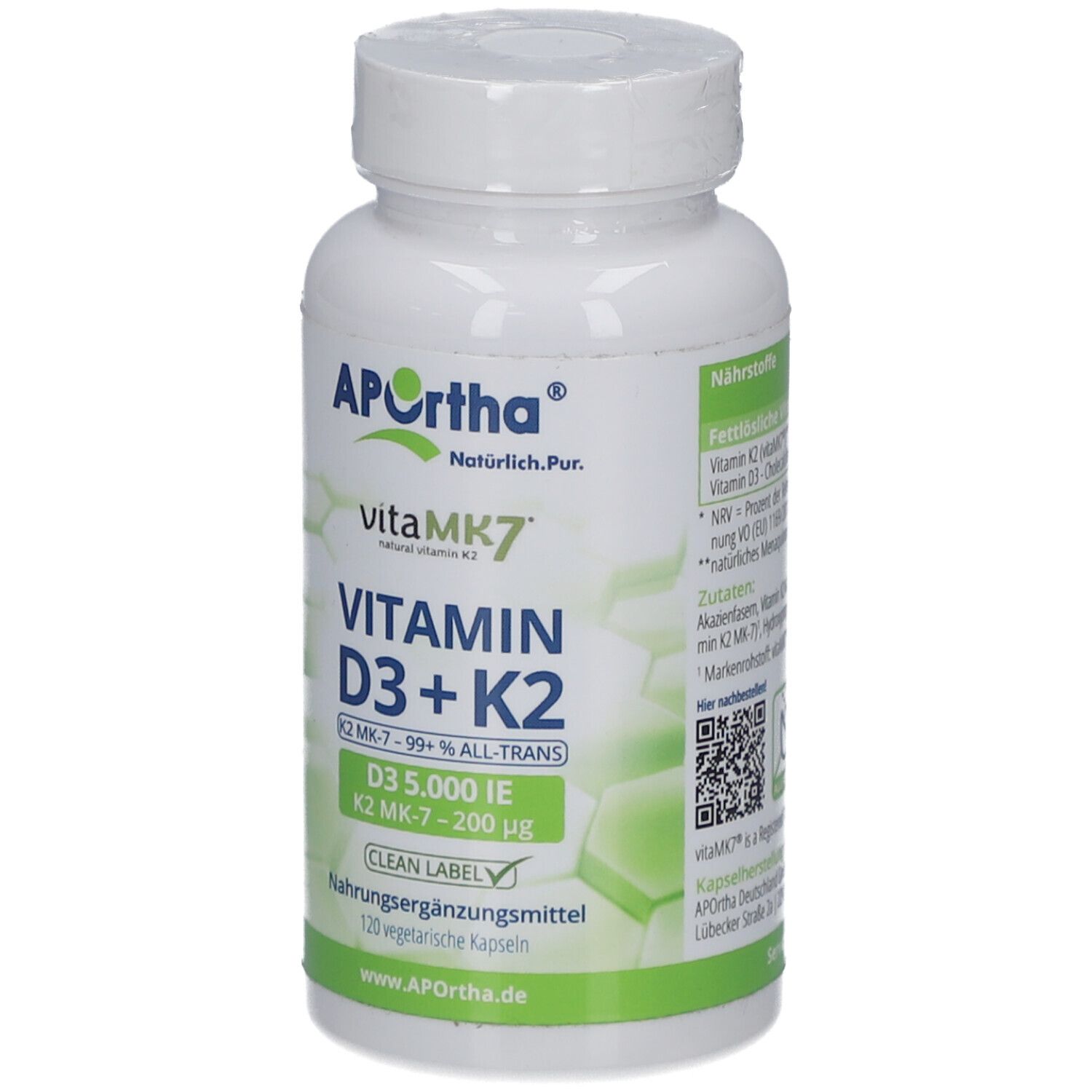 APOrtha® Vitamin D3 5.000 IE + Vitamin K2 vitaMK7® 200 µg Kapseln