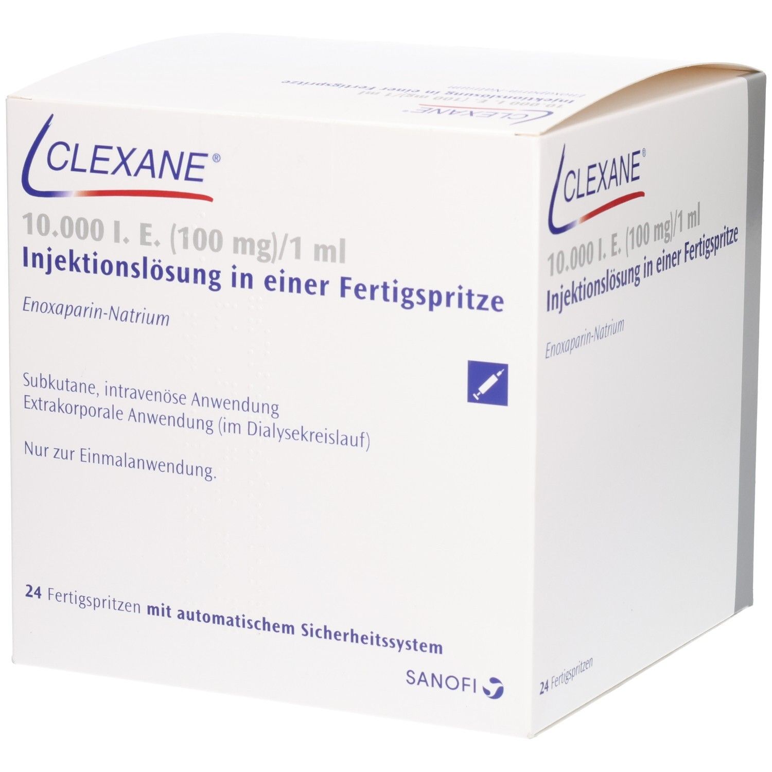 Clexane 10.000 I.E. Injektionslösung in Fertigspritze, 24 Stück.