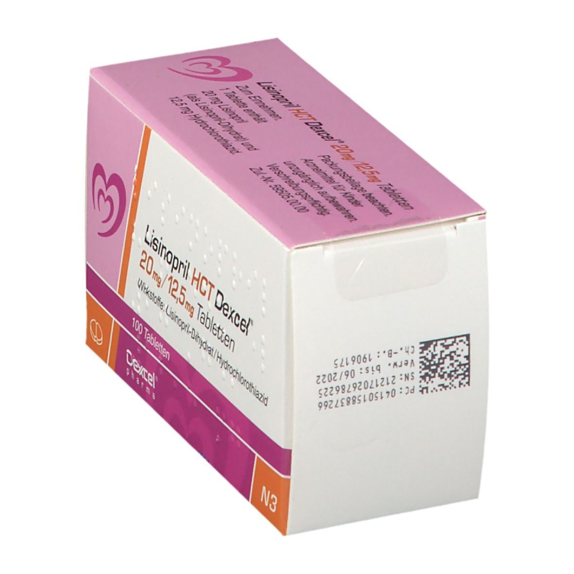 Lisinopril HCT Dexcel 20 mg/12,5 mg Tabletten 100 St