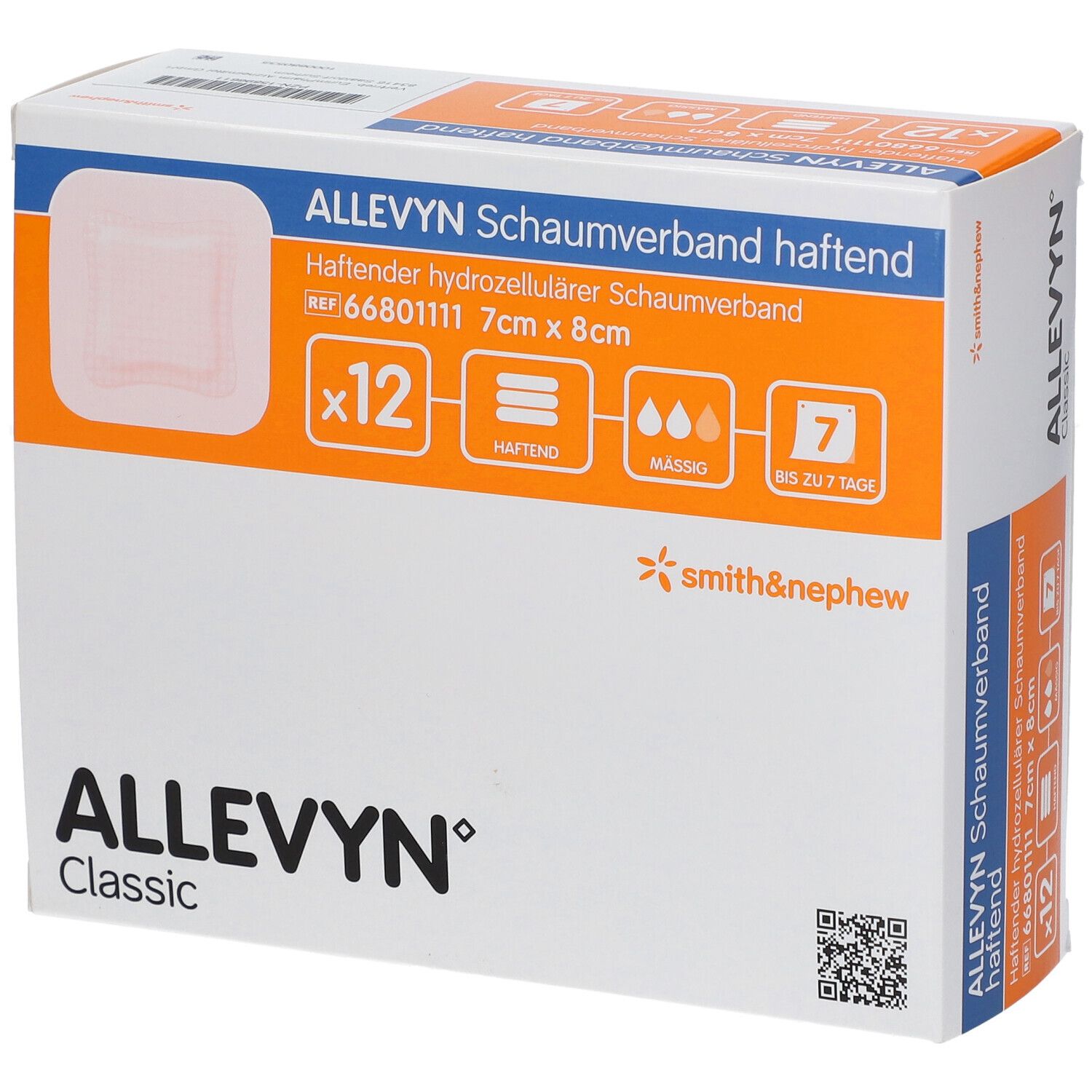 Allevyn Schaumverband 7x8 cm haftend 12 St Verband