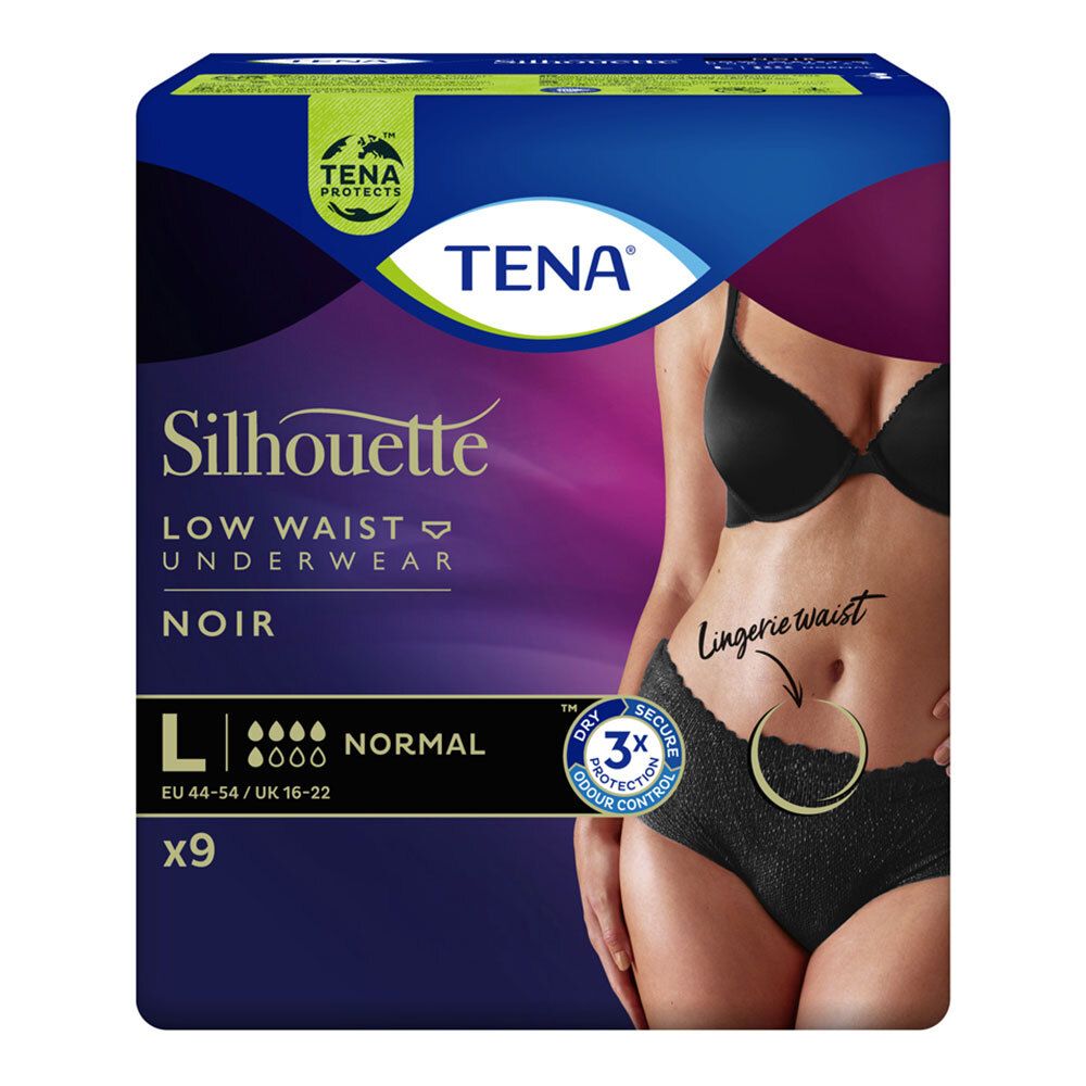 Tena Silhouette Normal Noir Gr. L 9 St Einweghosen