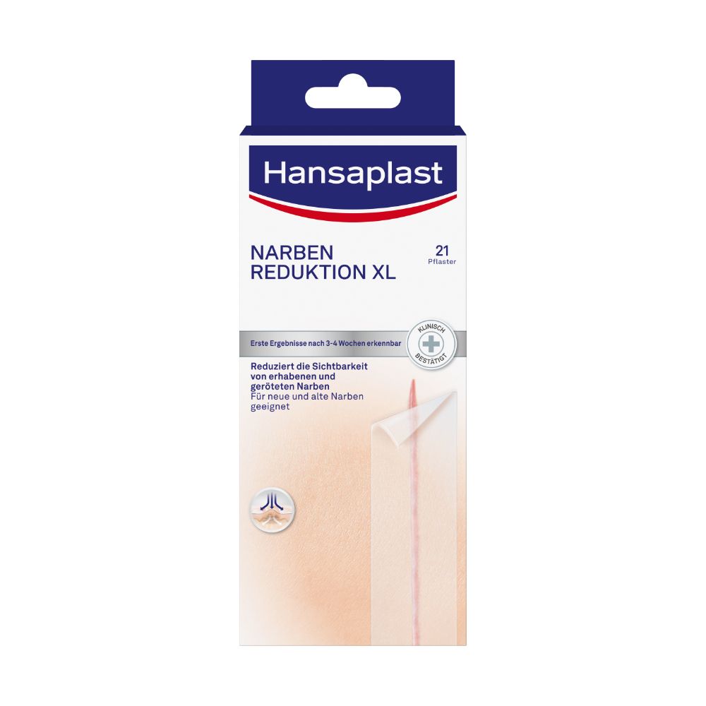 Hansaplast Narben Reduktion XL 3 cm x 14,6 cm 21 St Pflaster