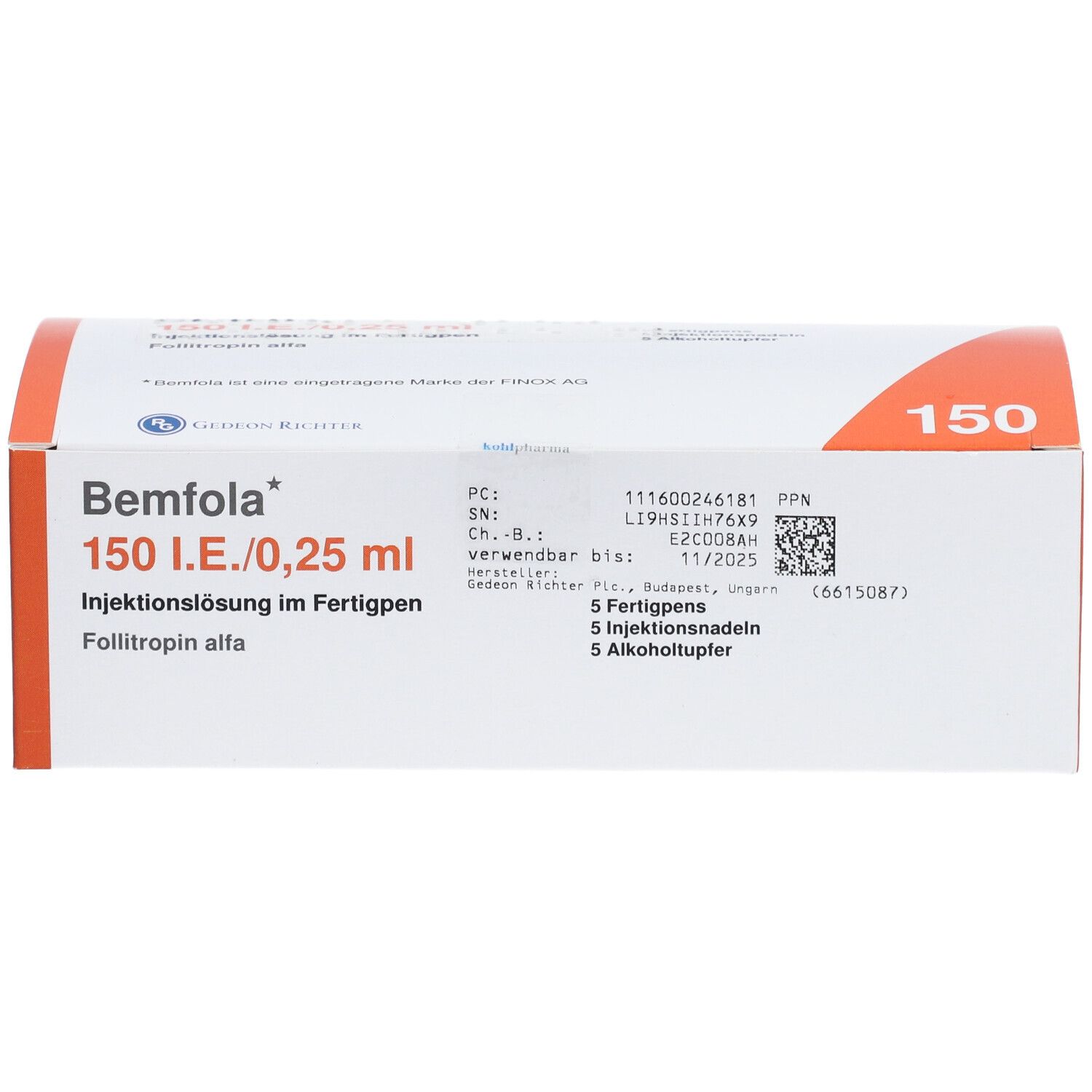 Bemfola 150 I.E./0,25 ml