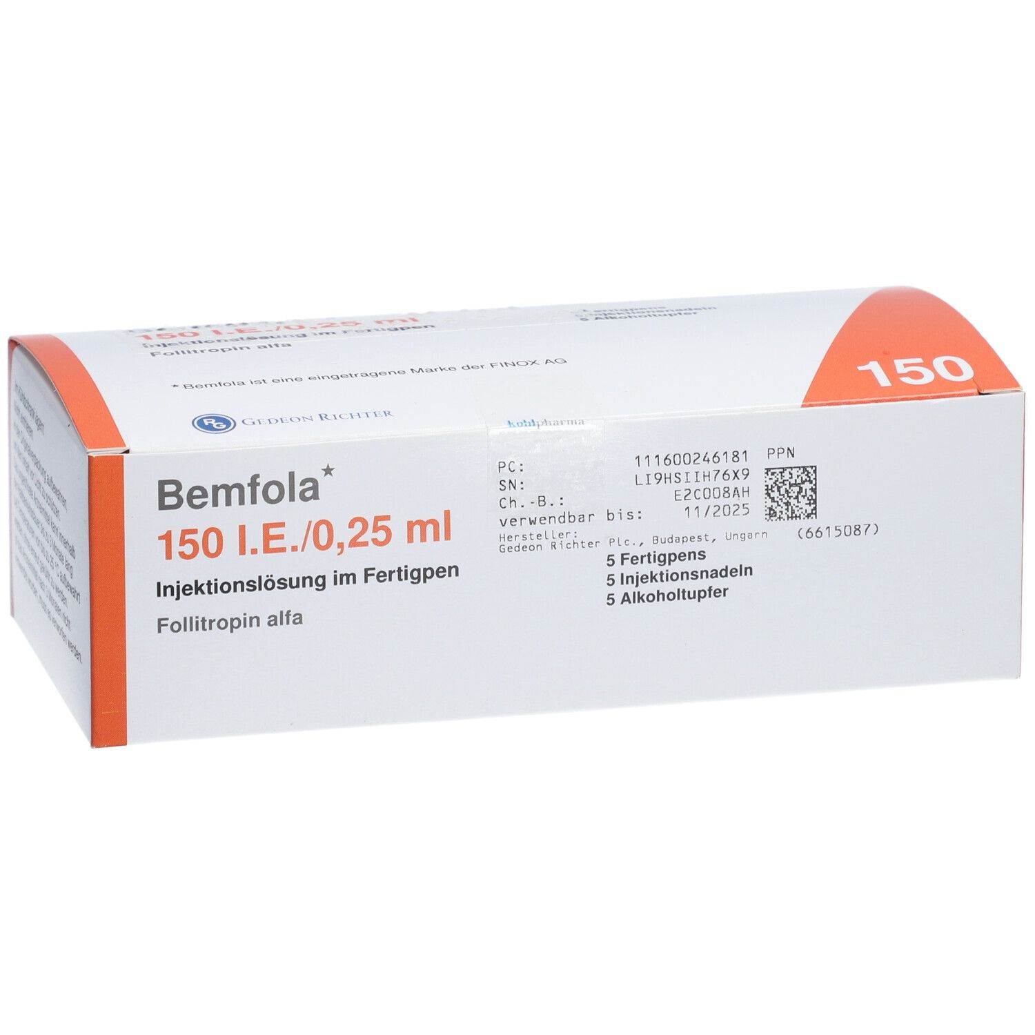 Bemfola 150 I.E./0,25 ml