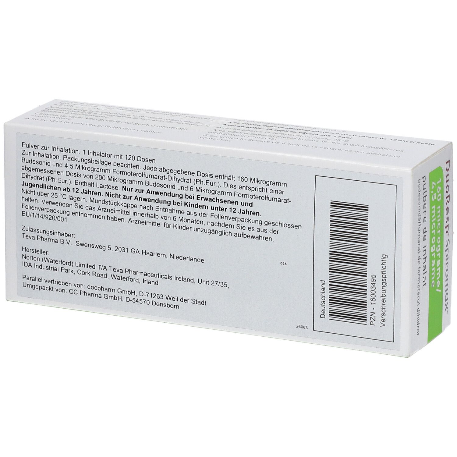 DUORESP Spiromax 160µg/4,5µg/Dosis 1x120ED Inh.-P.