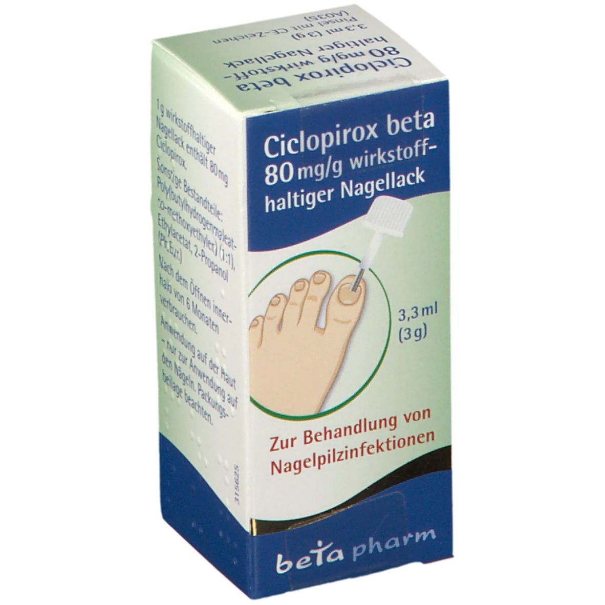 Ciclopirox beta 80 mg/g