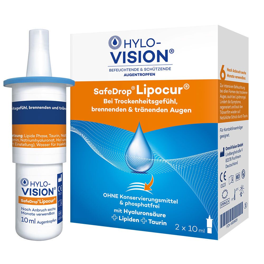 Hylo-Vision® SafeDrop® Lipocur® Augentropfen