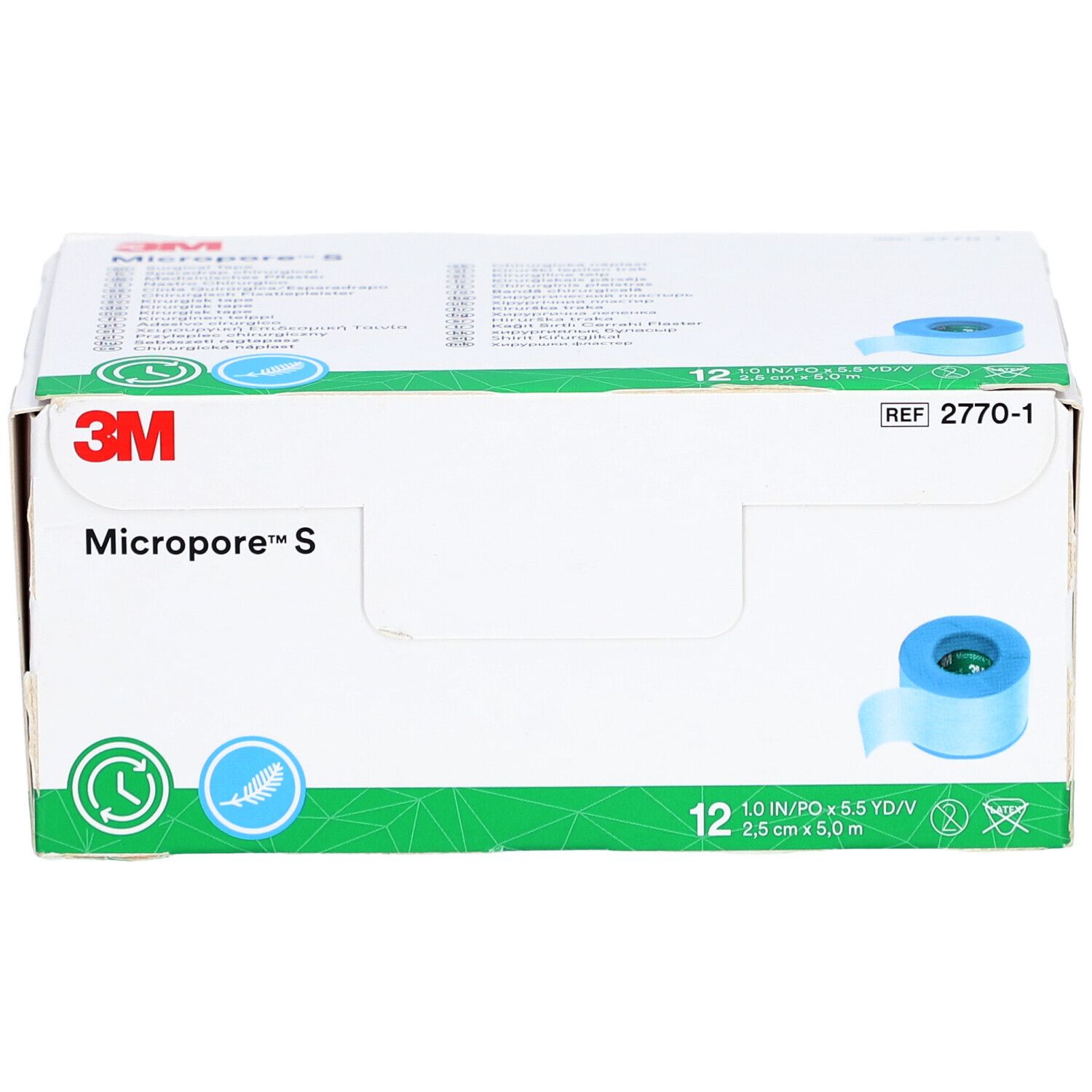 3M™ Micropore™ S Silikonrollenpflaster, 2770-1, 2,5 cm x 5 m
