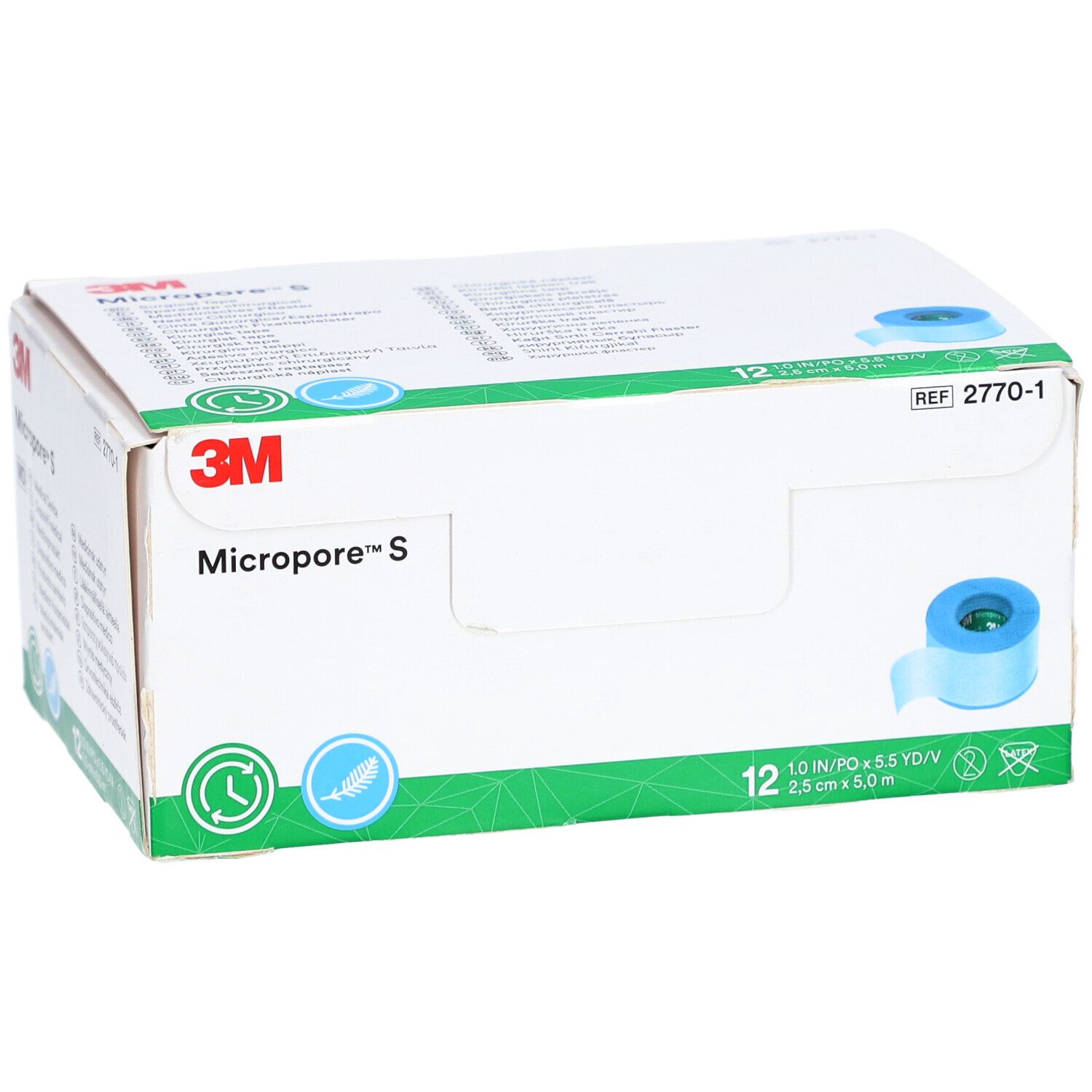 3M™ Micropore™ S Silikonrollenpflaster, 2770-1, 2,5 cm x 5 m