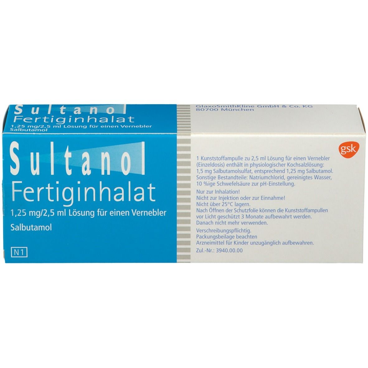Sultanol Fertiginhalat 1,25 mg/2,5 ml