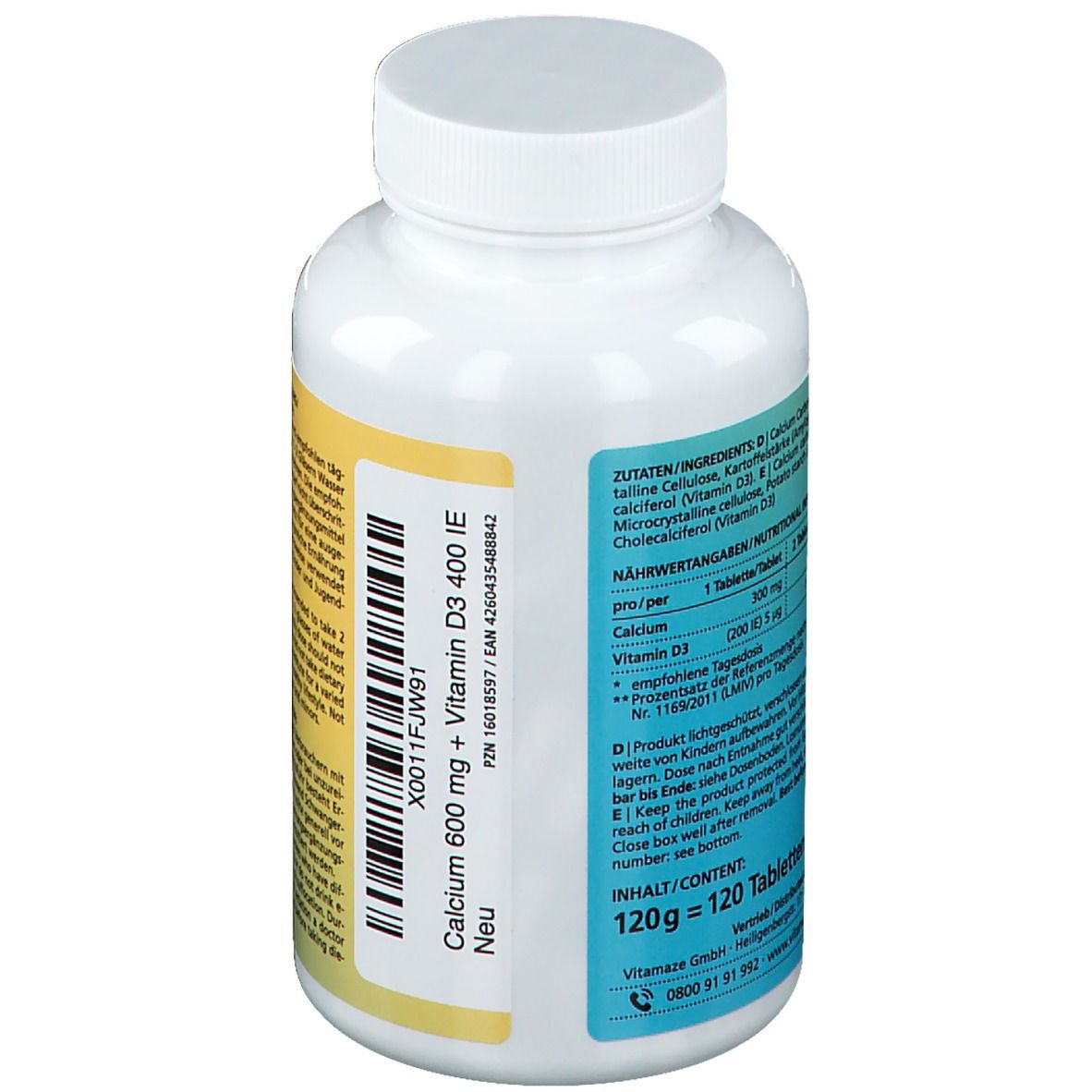Vitamaze Calcium 600 mg + Vitamine D3 dosage élevé