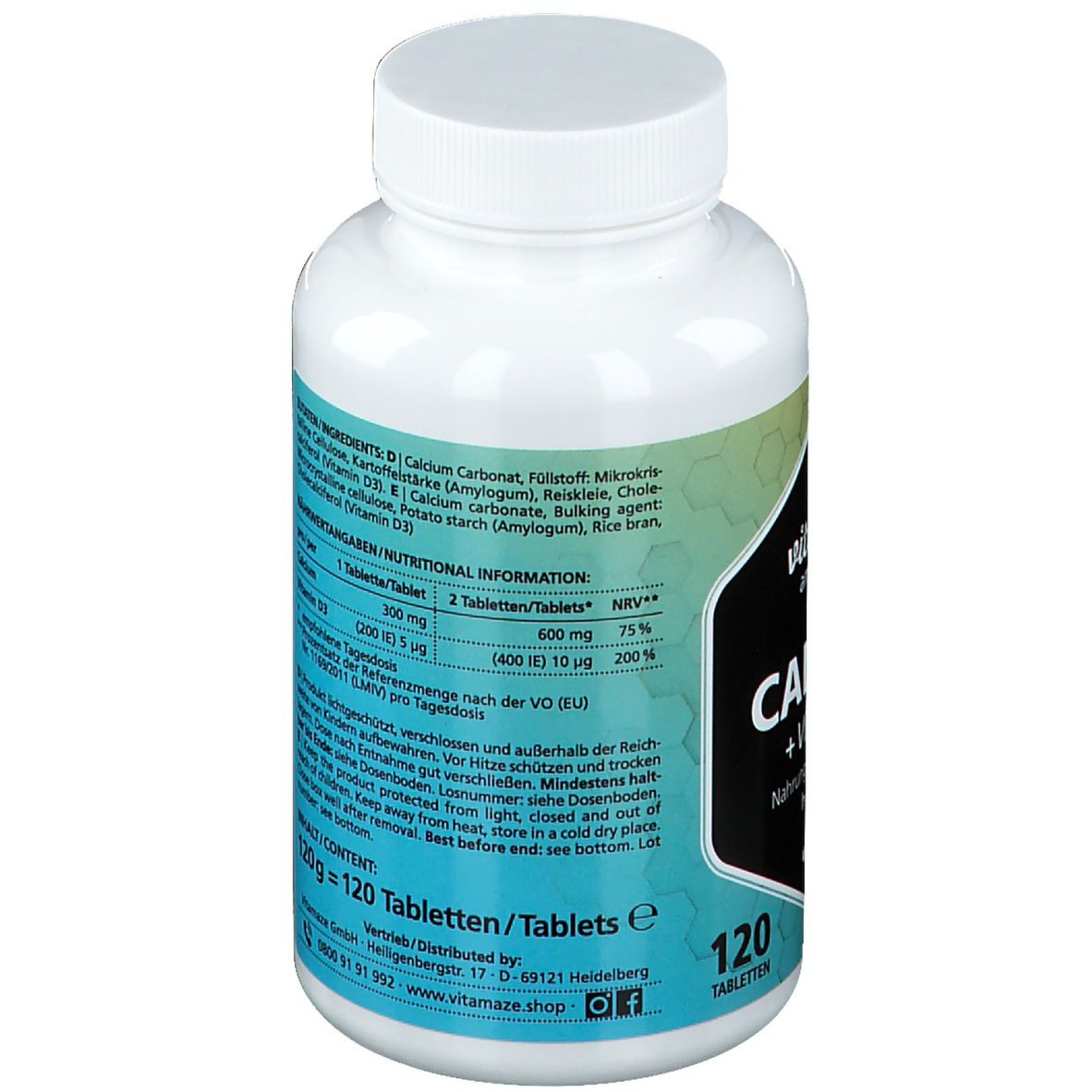 Vitamaze Calcium 600 mg + Vitamine D3 dosage élevé