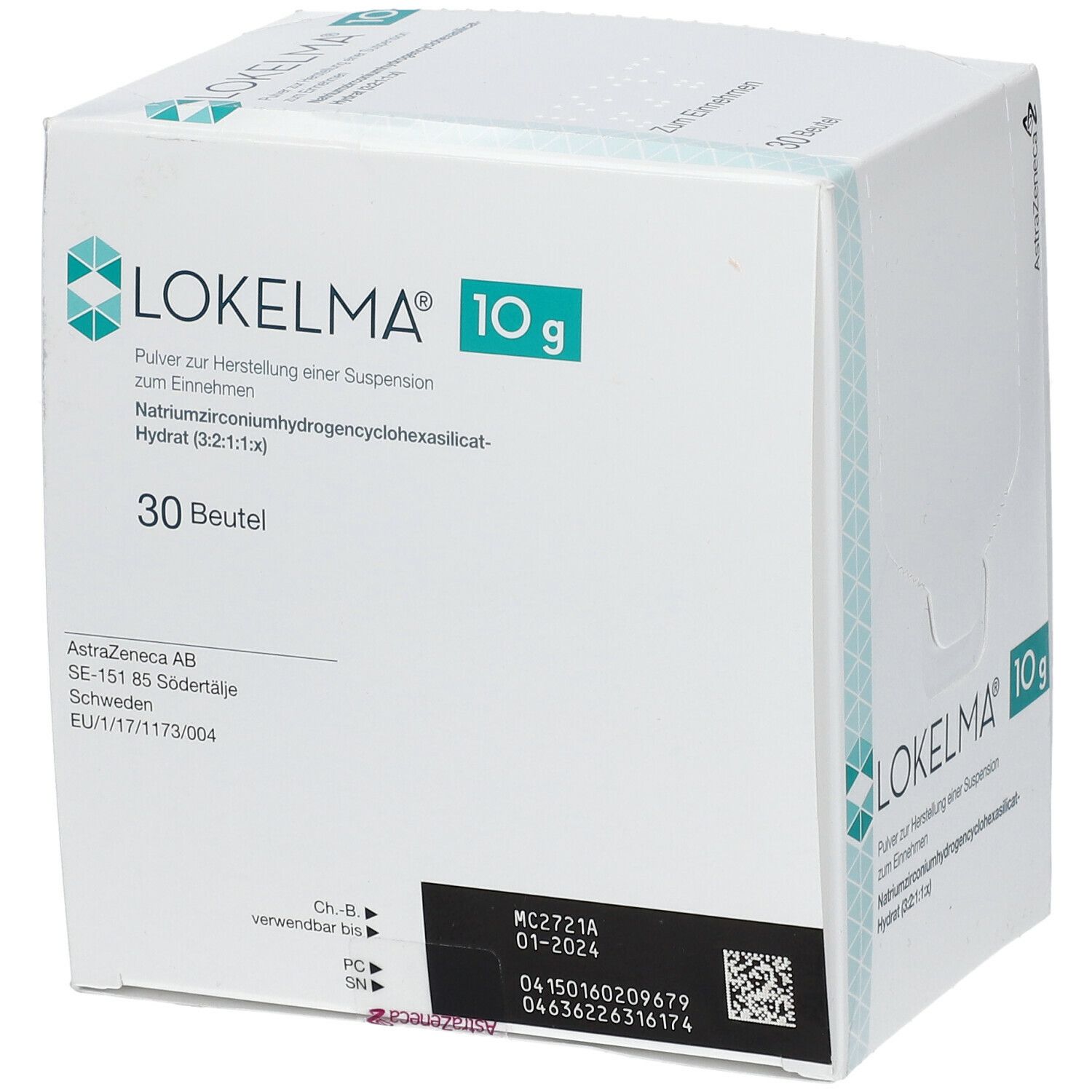 Lokelma 10 g Pulver z.Herstell.e.Susp.z.Einn. 30 St zur Herstellung einer Susp. zum Einnehmen