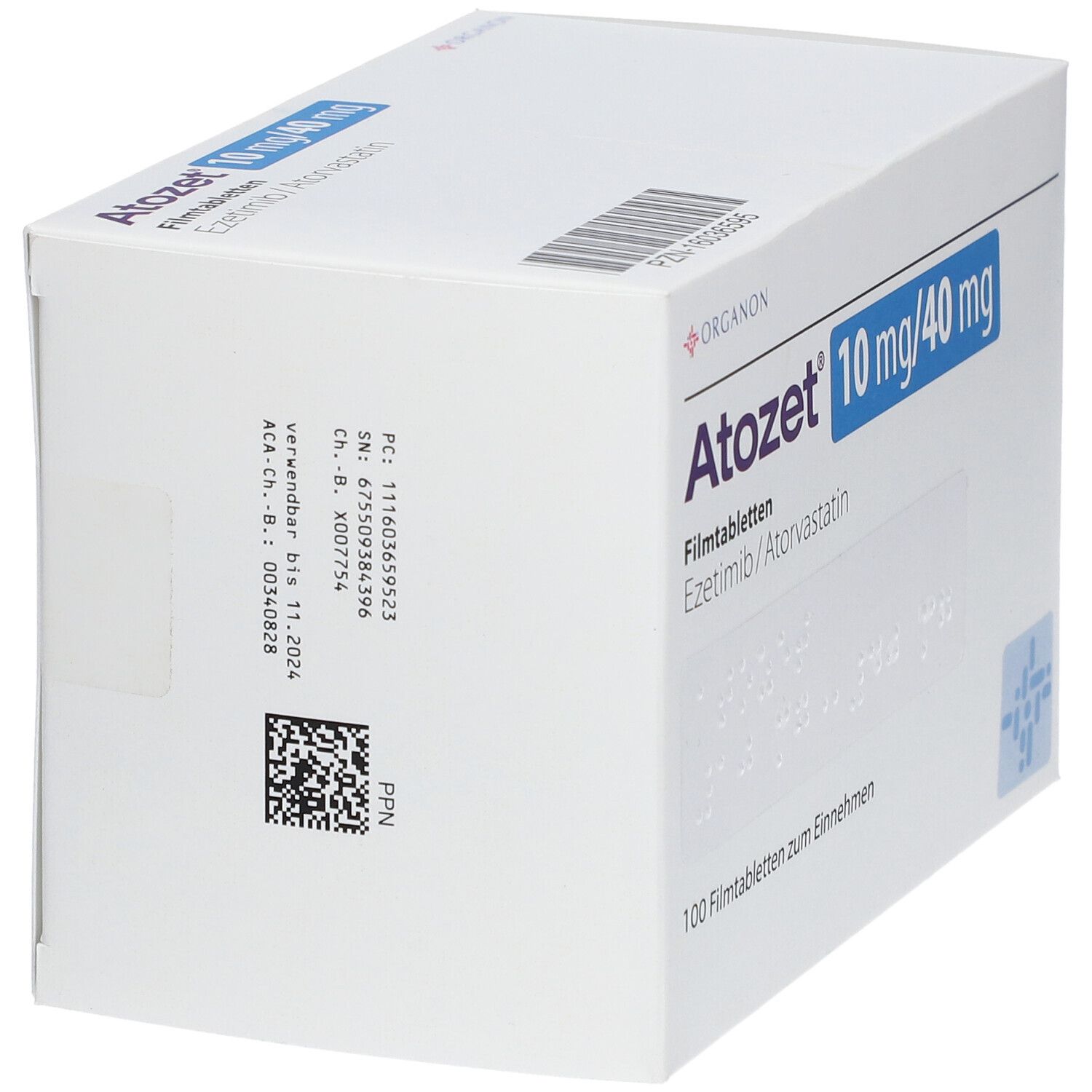 Atozet 10 mg/40 mg Filmtabletten 100 St