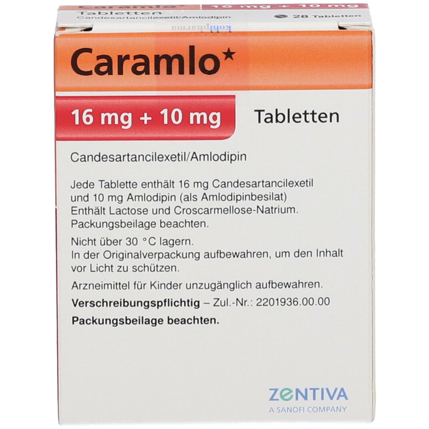 Caramlo 16 mg/10 mg Tabletten 28 St